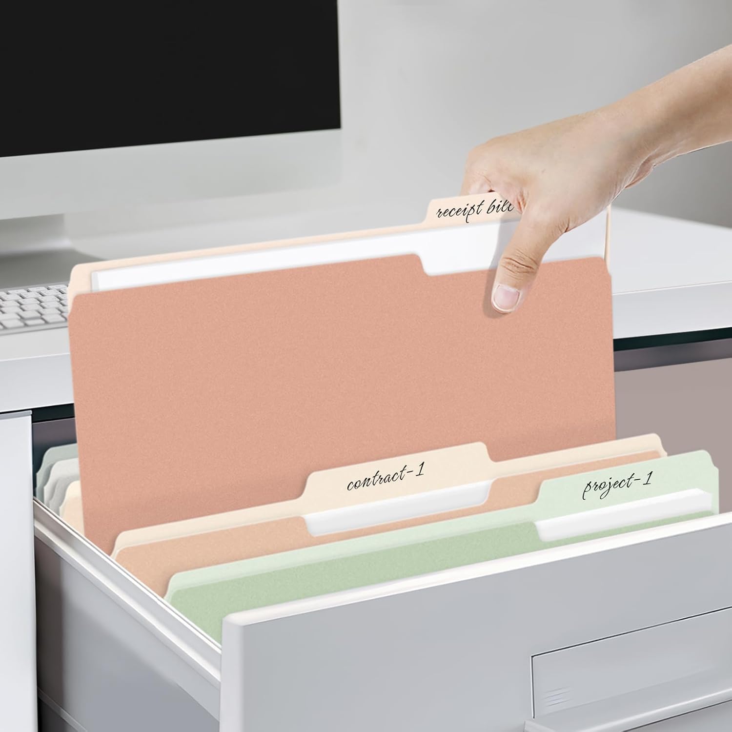SUNEE File Folders, 30 Pack Manilla Folders 8.5 x 11, Colored File Folders Home Office School Supplies for Documents Files Paper,6 Pastel Colors - Image 7