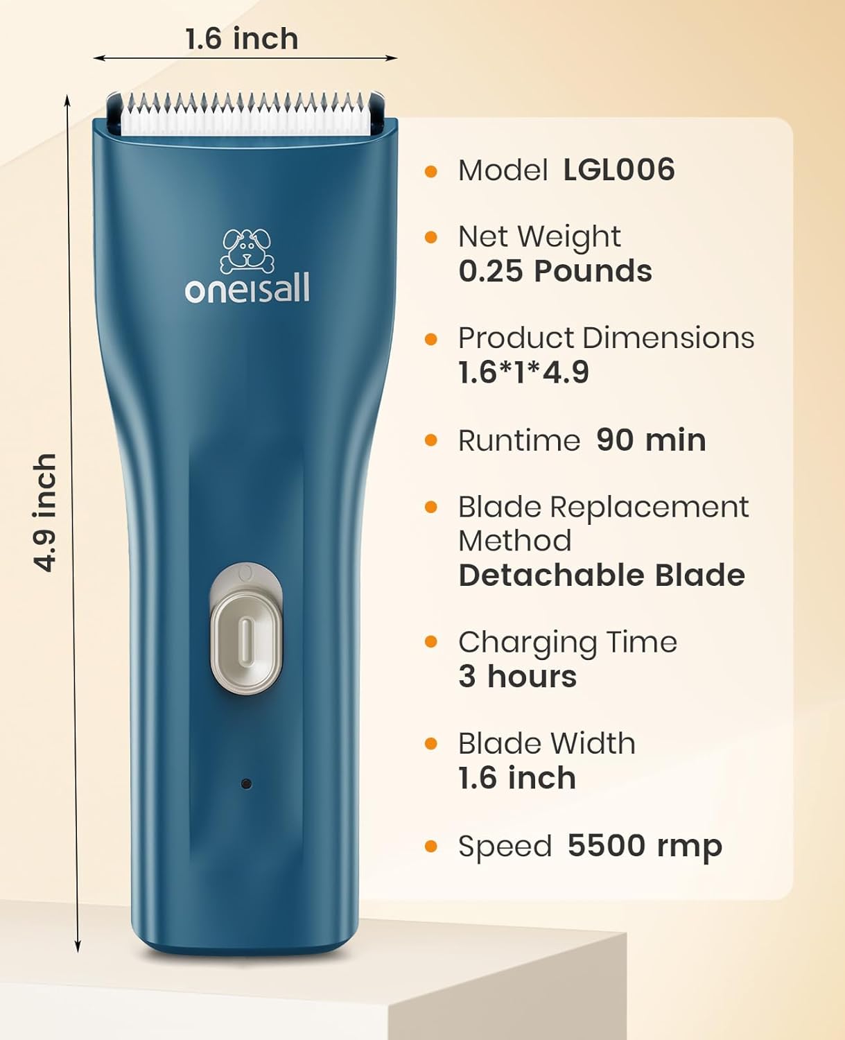 oneisall Pet Clipper for Cat Matted Hair, Pet Shaver for Cats Quiet Pet Clippers Waterproof Cordless Cat Clippers for Matted Long Hair with Storage Bag (Green) - Image 8