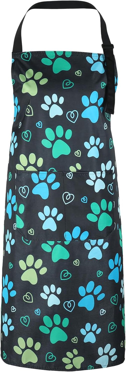 Dog Grooming Waterproof Apron with 2 Pockets, Cute Animals Puppy Dog Pets Apron - Image 8