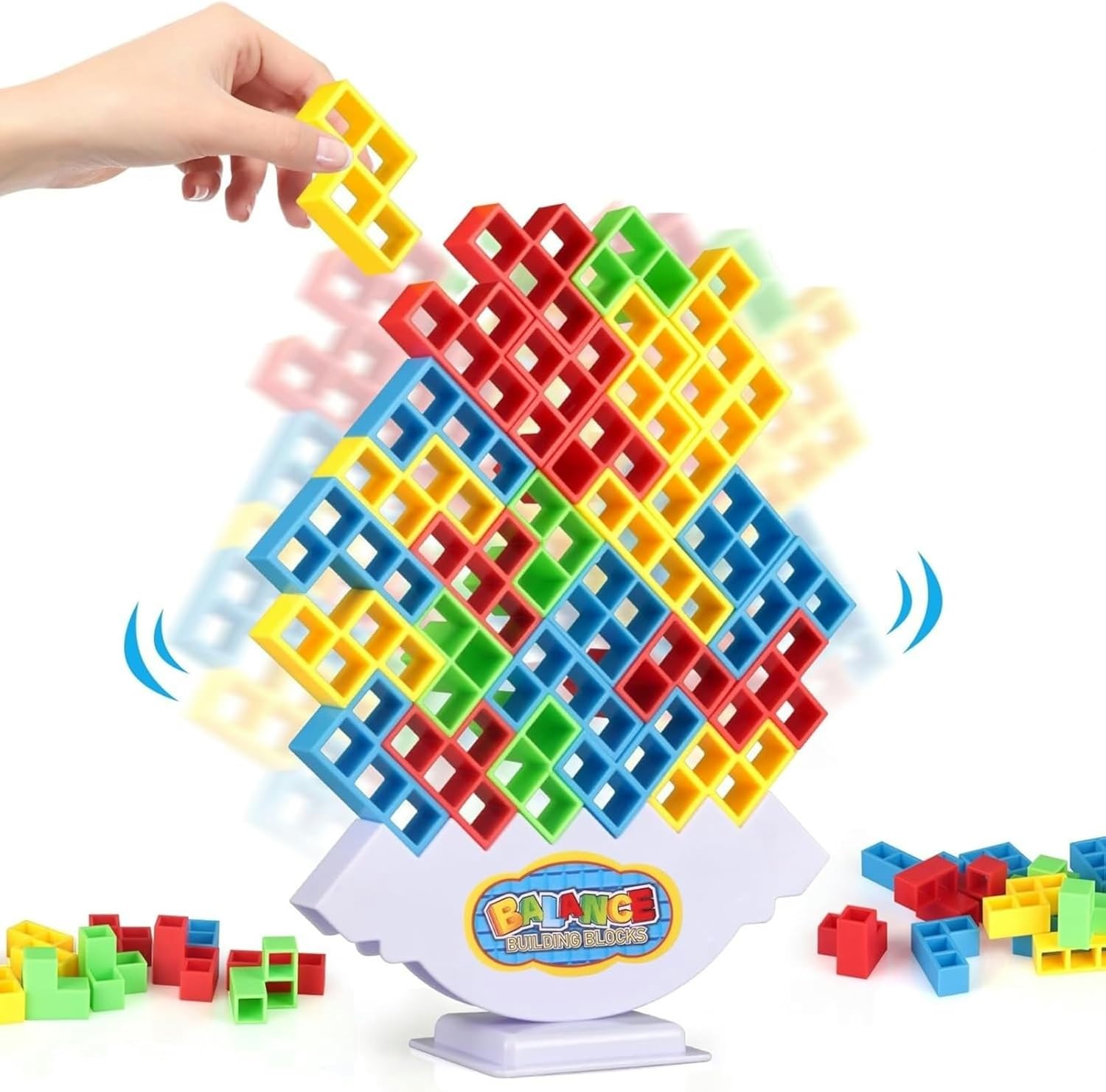 64 Pcs Stacking Tower Game with 22 Cards, Giant Tumble Balance Game for Kids, Family Games for Kids and Adults, Easter Gifts for Teen Boys & Girls, Party Board Game for Kids 6-12 & Adults 64 Pcs Stacking Tower Game with 22 Cards, Giant Tumble Balance Game for Kids, Family Games for Kids and Adults, Easter Gifts for Teen Boys & Girls, Party Board Game for Kids 6-12 & Adults