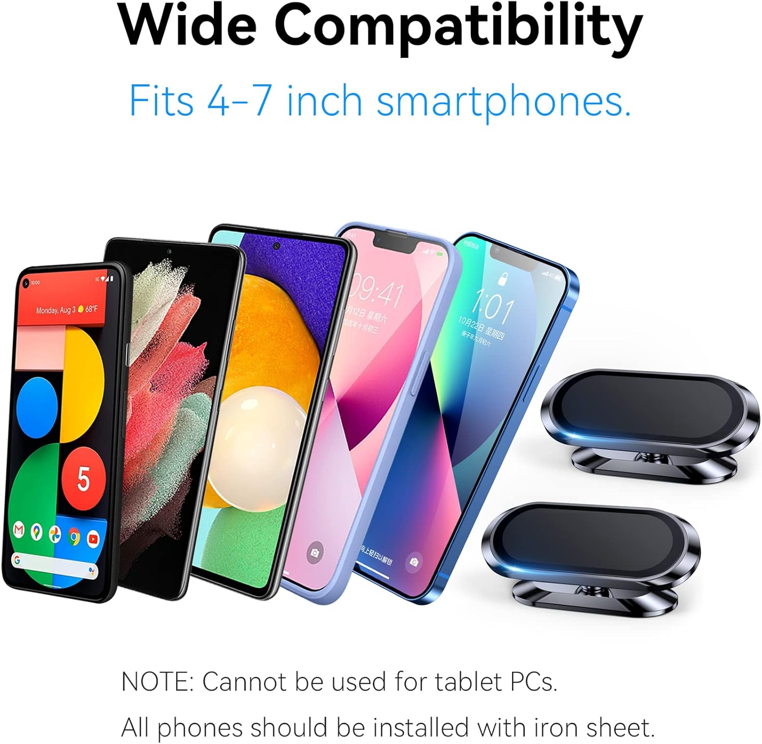 【2-Pack】 Magnetic Phone Holder for Car Dash【Strong Magnet】 Magnetic Car Phone Holder Mount 【4 Plate】 Phone Holders for Your Car Phone Mount for Car Dashboard Cell Phone Car Mount for iPhone Samsung - Image 8