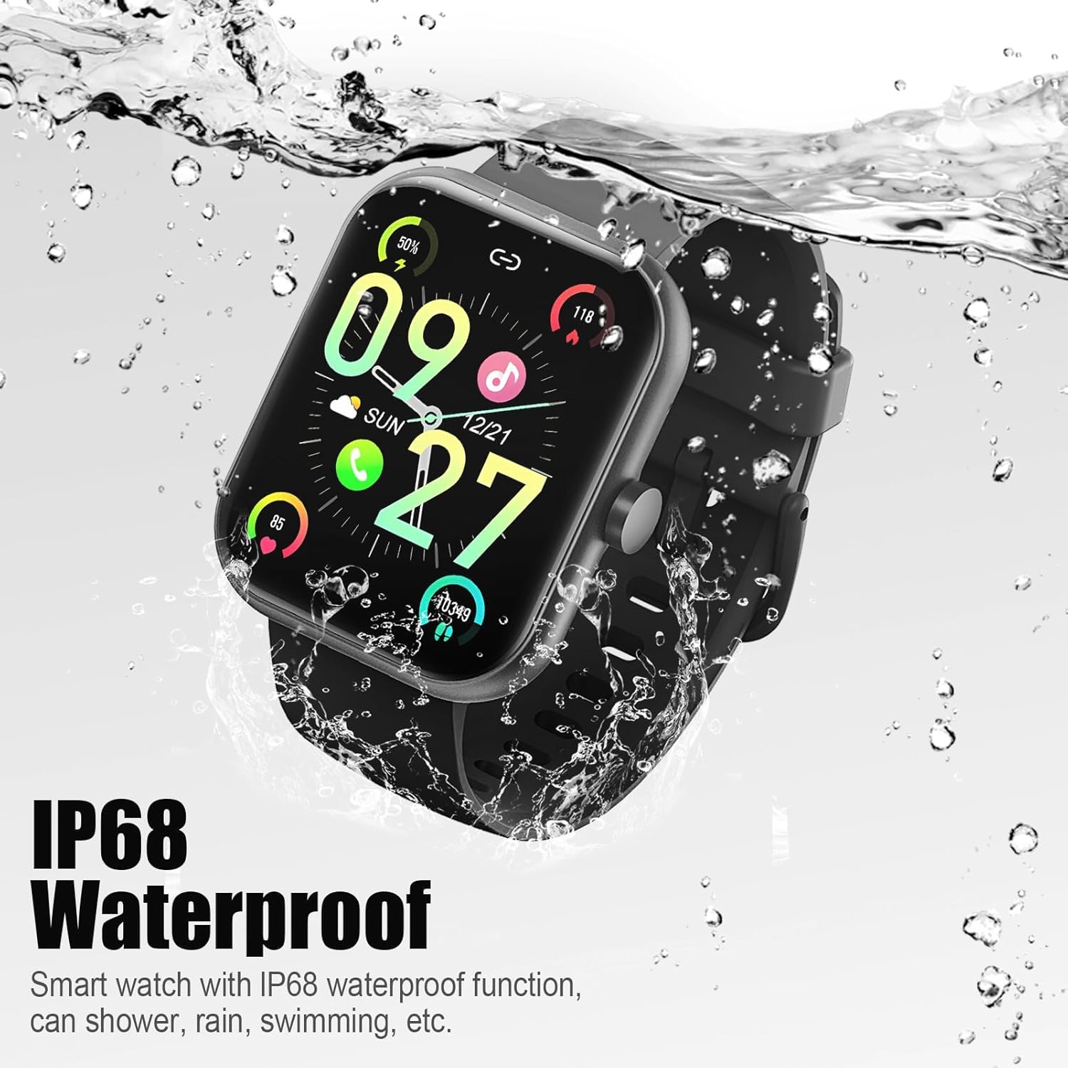 Smart Watch for Men Women (Answer/Make Call), 1.83" HD Touchscreen Fitness Tracker, 110+ Sport Modes, Fitness Watch with Heart Rate/Sleep Monitor/Step, IP68 Waterproof Smartwatch for iPhone Android - Image 8