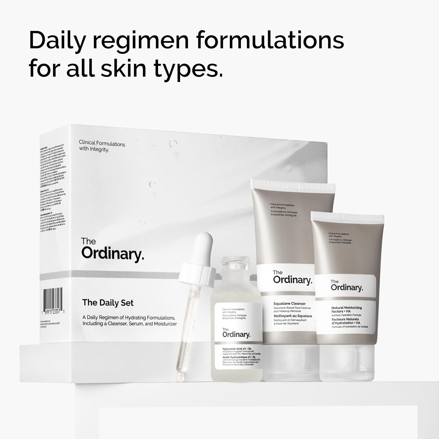 The Ordinary The Daily Set, Daily Skincare Routine with Squalane Cleanser, Hyaluronic Acid 2% + B5, and Natural Moisturizing Factors + HA | Skin Care Set - Image 3