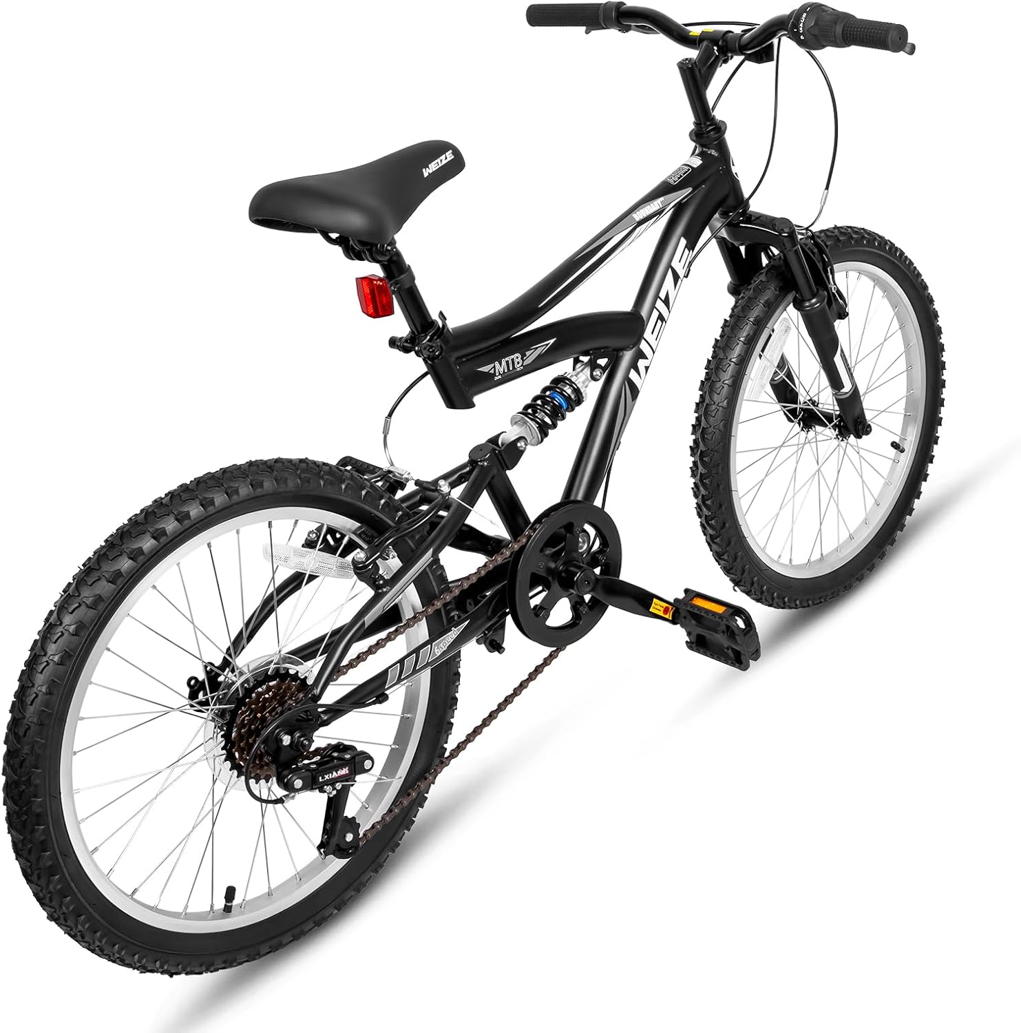 WEIZE Kids Mountain Bike, Kids' Bicycles for 6-14 Years Old Boys Girls with Dual Full Suspension, 6 Speeds Drivetrain, High-Carbon Steel Frame, Ideal for Young Riders and Adventurers - Image 7