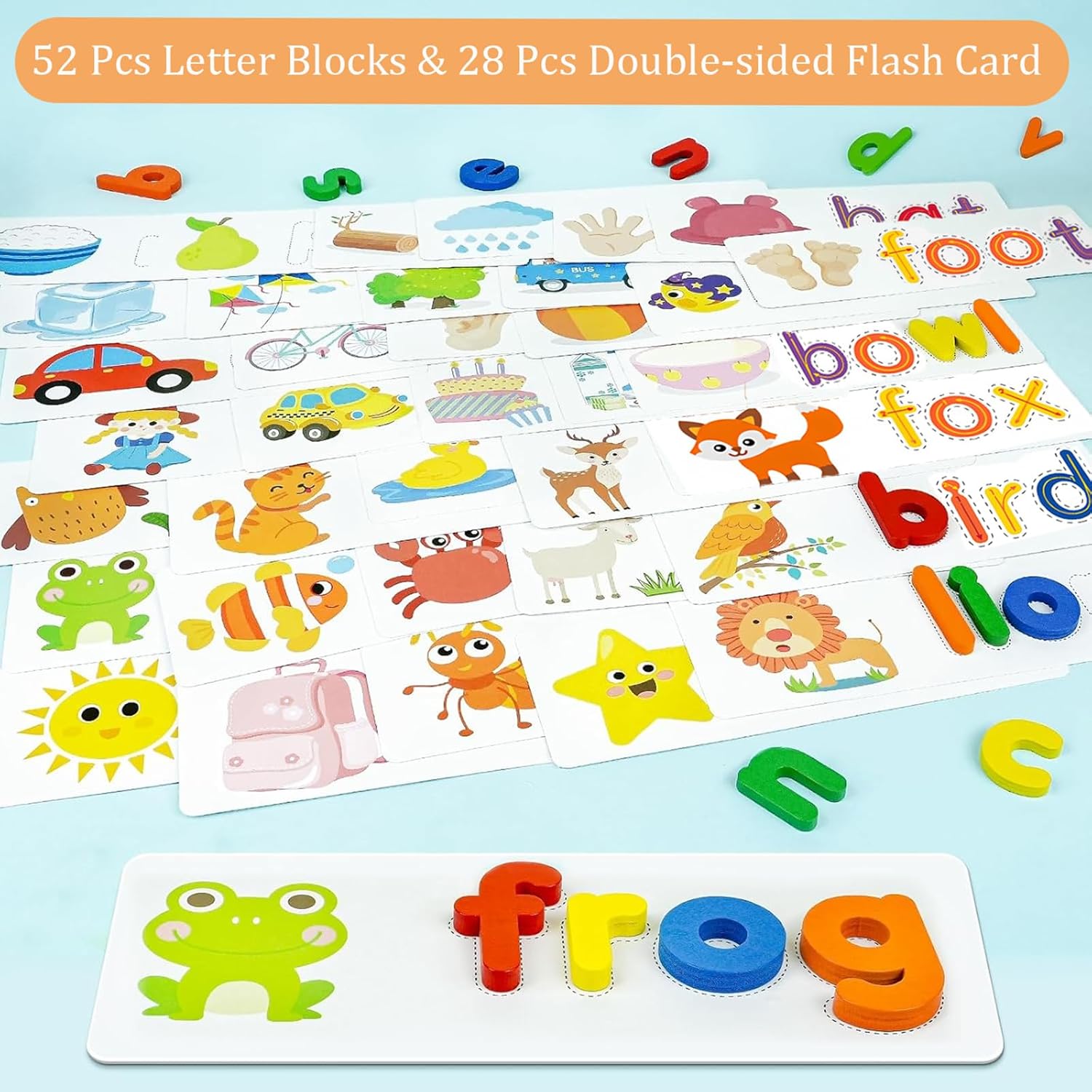Montessori Math & Spelling Learning Toys for Kids 3+ Years -Wooden Number Counting Blocks, ABC Letter Matching Game, Math Manipulatives, Preschool Educational Toys, Homeschool Supplies, Gift for Kids - Image 4