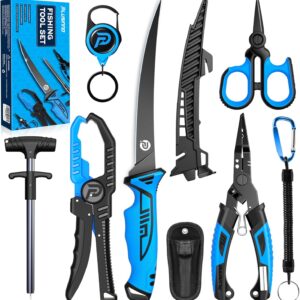 PLUSINNO Fishing Gear, Fishing Tools, Fishing Accessories, Corrosion Resistant Fishing Pliers Kit, Fishing Knife, Floating Fish Lip Gripper Fishing Gifts for Men, Gifts for Fishermen