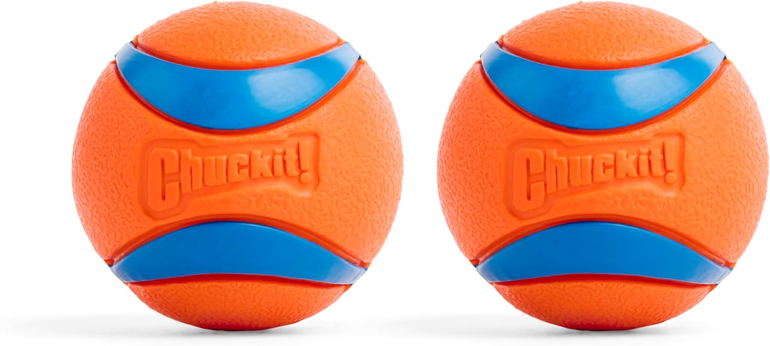 Chuckit! Ultra Ball Dog Toy – Medium Bouncy Fetch Balls For Dogs 20-60 lbs – Made from Durable Rubber – Floating Water Pet Toys – Size Medium – 2.5-inch Diameter – Pack of 2 Chuckit! Ultra Ball Dog Toy – Medium Bouncy Fetch Balls For Dogs 20-60 lbs – Made from Durable Rubber – Floating Water Pet Toys – Size Medium – 2.5-inch Diameter – Pack of 2