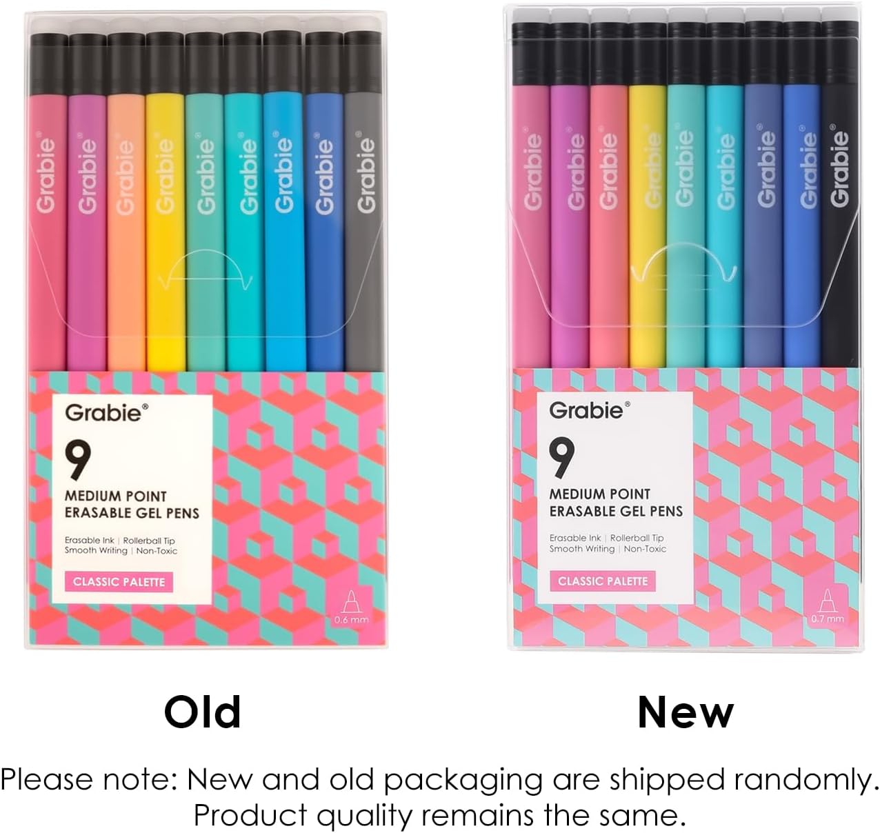Grabie Erasable Gel Pens, Medium Point 0.7 mm Erasable Pens, Make Mistakes Disappear for Drawing Writing Planner, Pack of 9 Assorted Colors - Image 9
