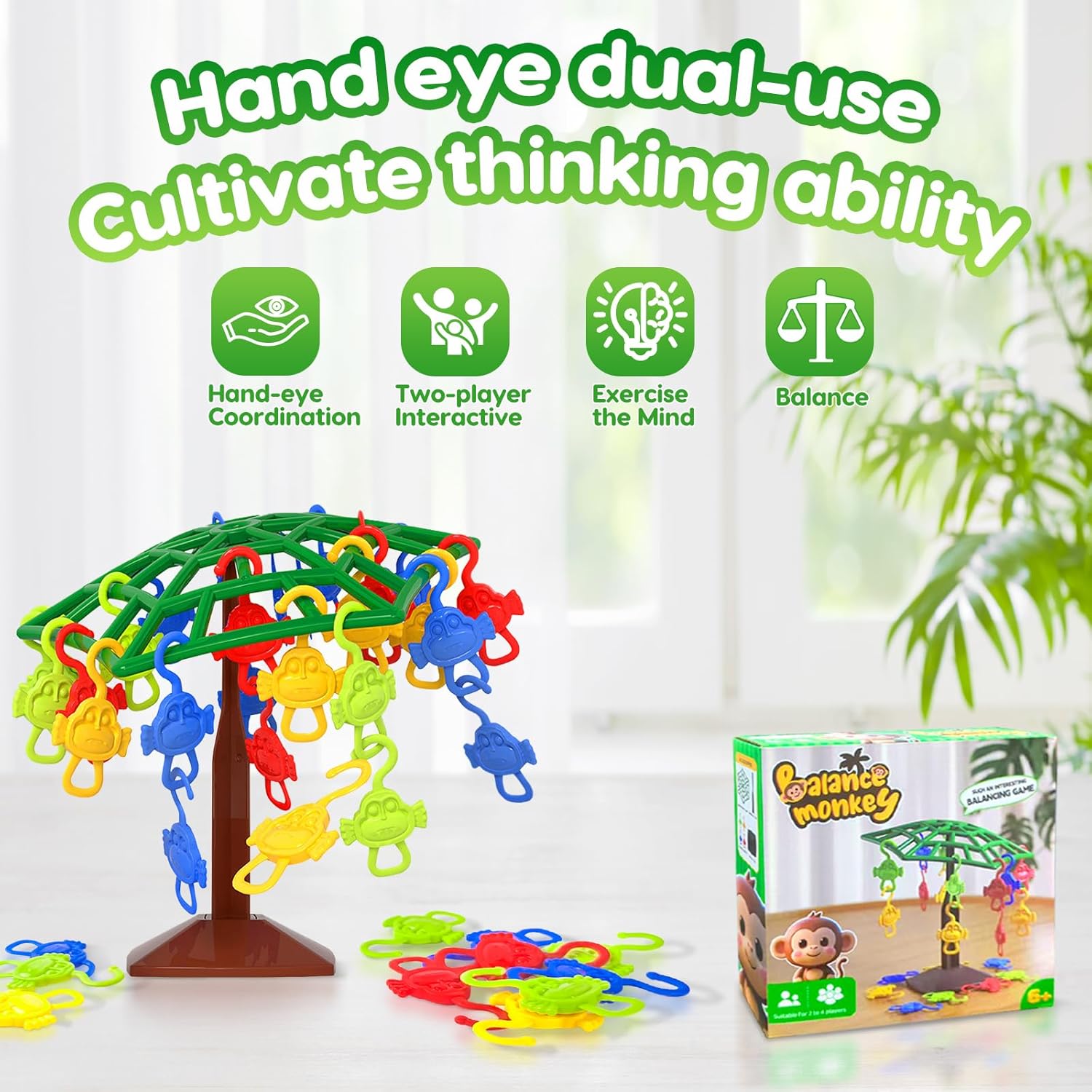 Monkey Balance Tree Game, Two-Player Balance Tree Game for Office, Interactive Balance Tree Desktop Game for Teenager, Stuffers Birthday Party Gifts - Image 4