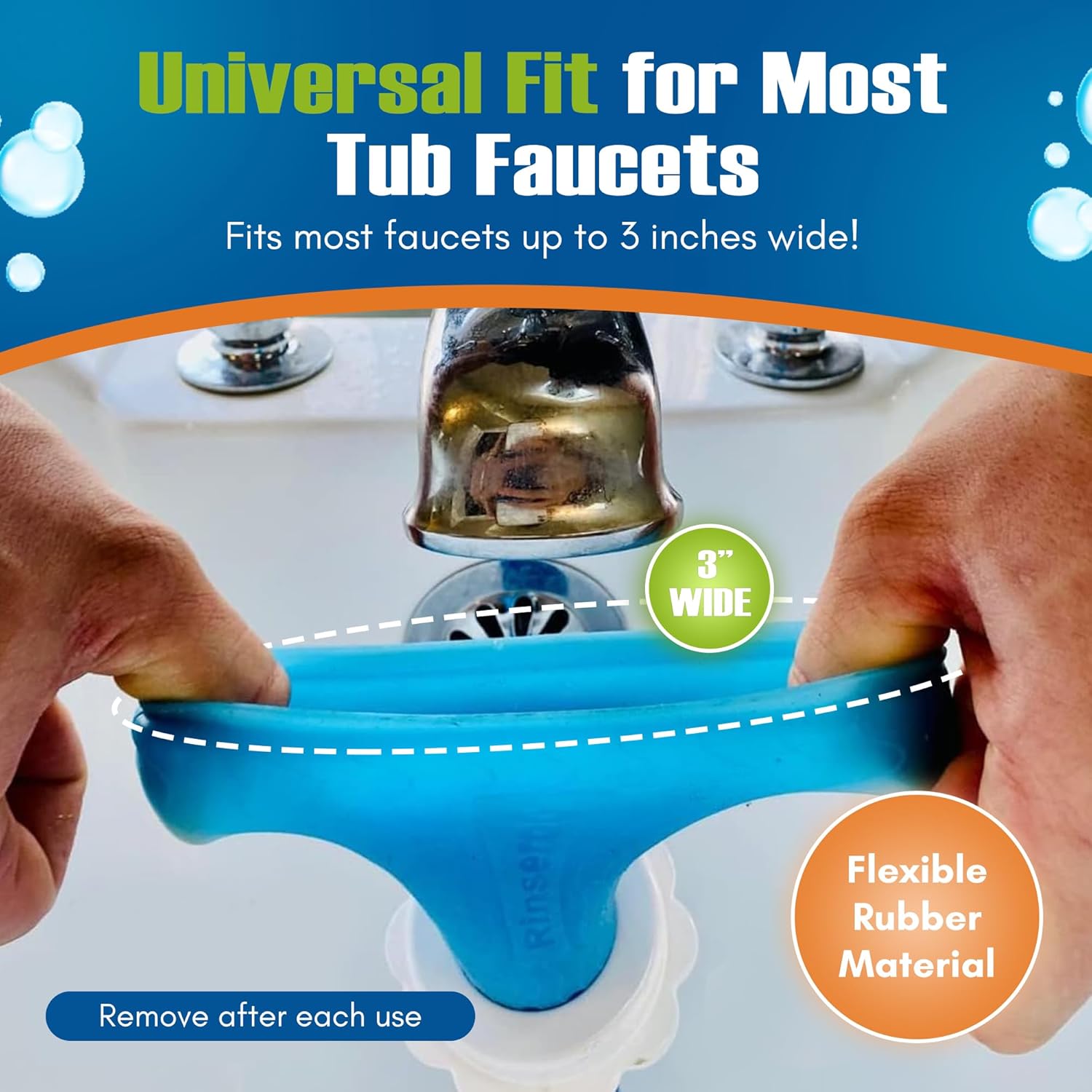 Rinseroo Slip-On Bathtub Faucet Sprayer Attachment. Ultra-Flex Dog Shower Hose Adapter Portable Hose Attachment with Sprayer Pet Showerhead Attach Tub Spout 5 Foot Hose. No Install for Speedy Washing - Image 2