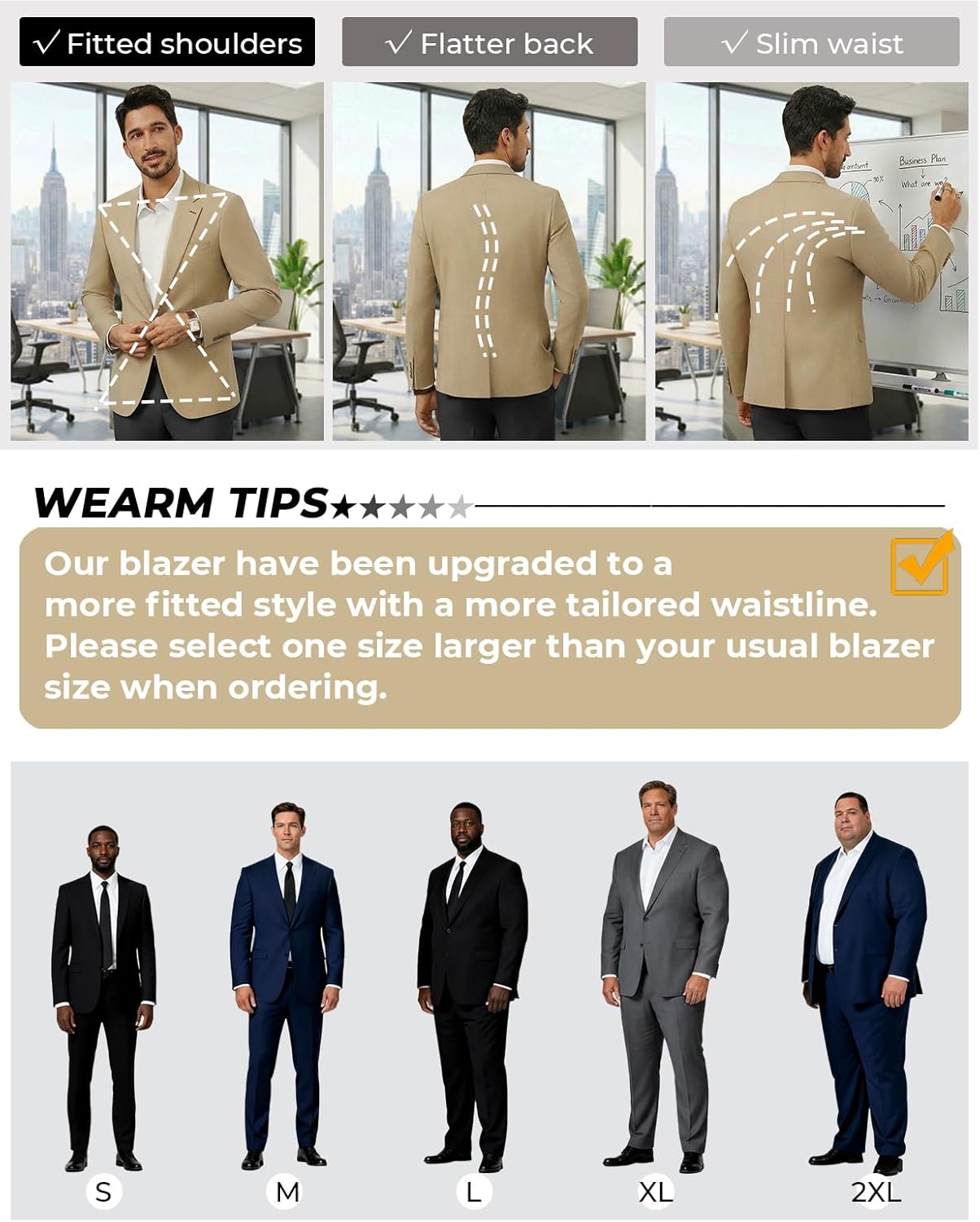 PJ PAUL JONES Men's Casual Blazer One Button Lightweight Sport Coats Solid Notched Lapel Suit Jackets - Image 6