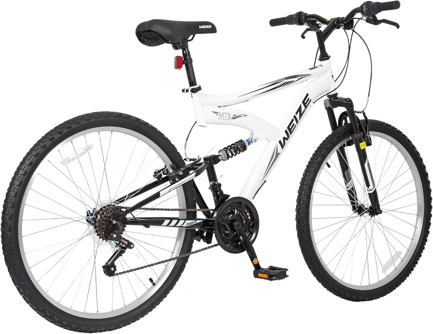 WEIZE Mountain Bike 26 27.5 inch Outdoor Cycling Bike 18-Speed/High-Carbon Steel/Dual Full Suspension, Adjustable Ergonomic Seat for Men Women Adult, MTB Bicycle with Suspension Fork - Image 5