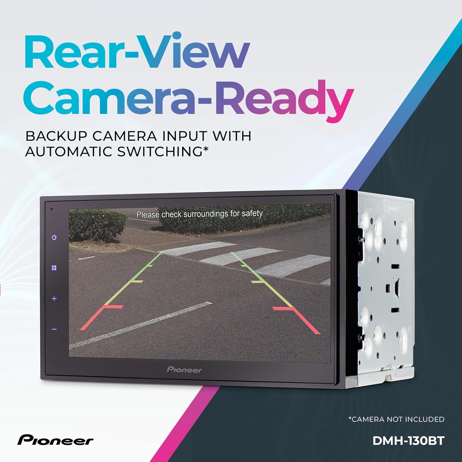 Pioneer DMH-130BT 6.8" Resistive Touchscreen, Double Din – Bluetooth, Backup Camera, USB, FLAC, AM/FM Radio, Short Chassis, 50W x 4 Output, Steering Wheel Input - Image 5
