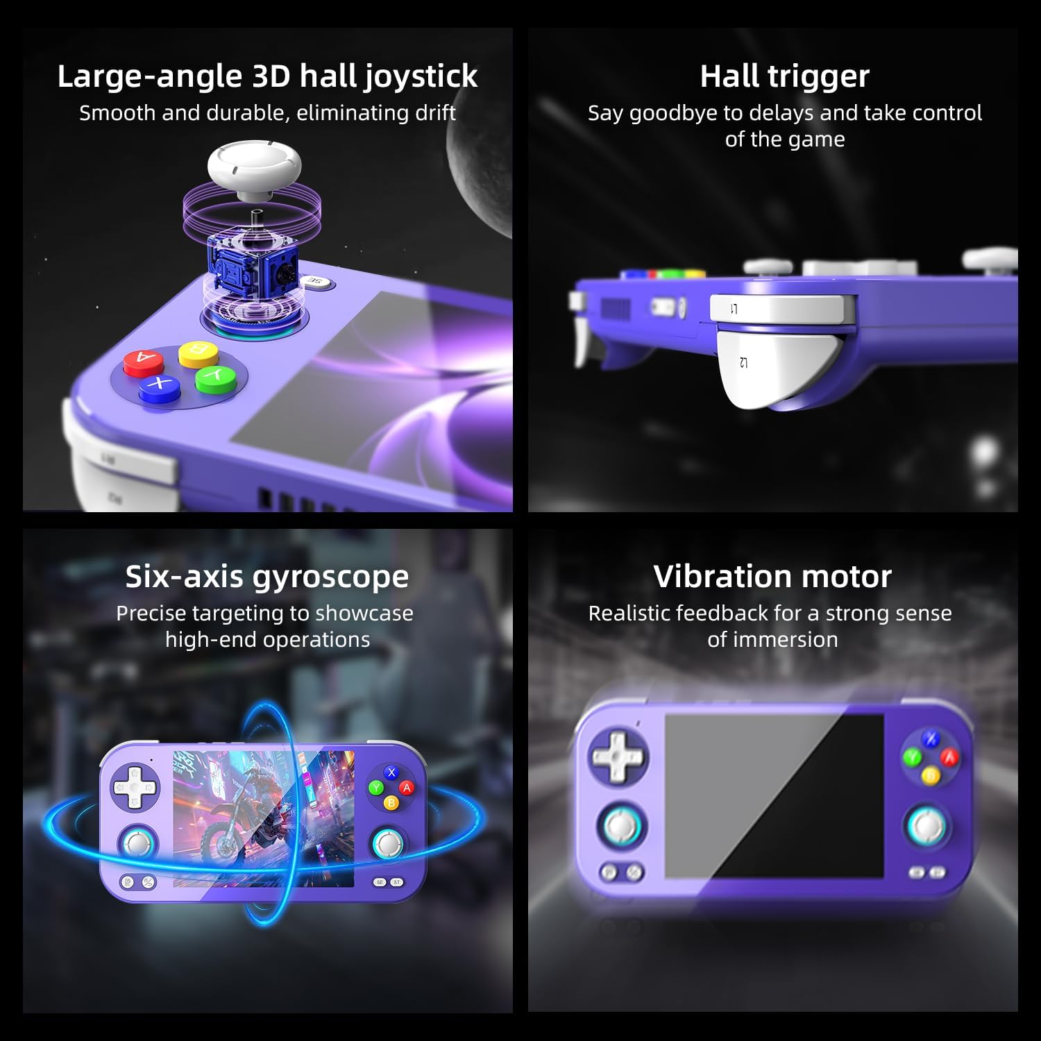RG476H Retro Game Console Android 13 System Unisoc T820 RG 476H Handheld Game 4.7-inch LTPS Multi-Touch Screen Online Fighting Joystick Supports Output WiFi 5000mAh 8+ 128GB (RG476H-Purple-new) - Image 6