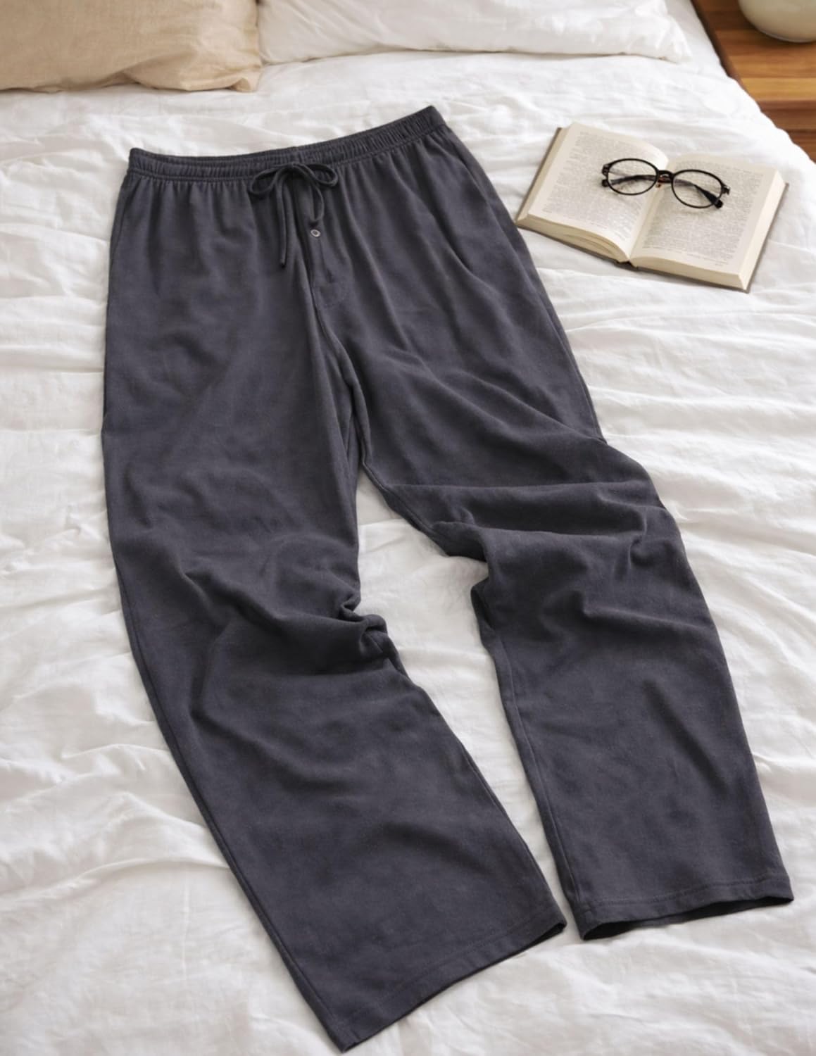 Men's Lightweight Pajama Pants with Pockets and Fly Opening, Soft Comfy Lounge Sleep Pants 27" Inseam - Image 7