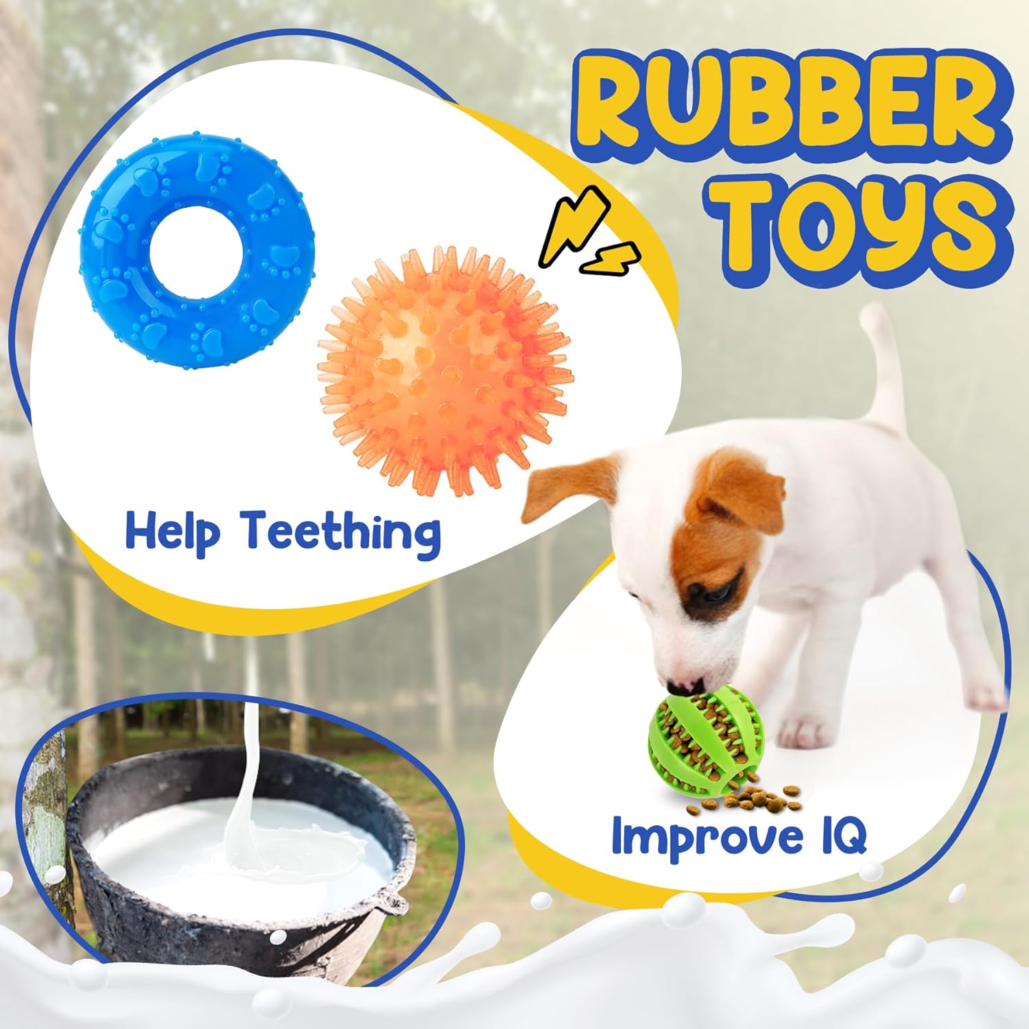 Puppy Toys for Teething, 9 Pack Interactive Dog Toys for Small Dogs, Puppy Chew Toys for Boredom with Rope Toys, Treat Ball and Cute Squeaky Toys - Image 5