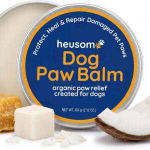 Silent Groom Pro Organic Pet Paw & Nose Balm | Natural Moisturizer for Dogs & Cats – Paws, Pads, Nose & Elbow | Lick Safe Cream with Coconut Oil & Beeswax | Anti-Dry Skin Relief & Protector