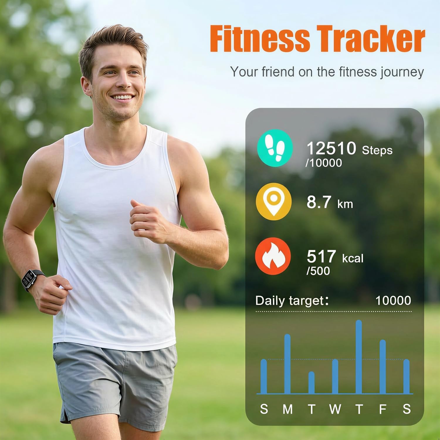 Smart Watch for Men Women (Answer/Make Call), 1.83" HD Touchscreen Fitness Tracker, 110+ Sport Modes, Fitness Watch with Heart Rate/Sleep Monitor/Step, IP68 Waterproof Smartwatch for iPhone Android - Image 3