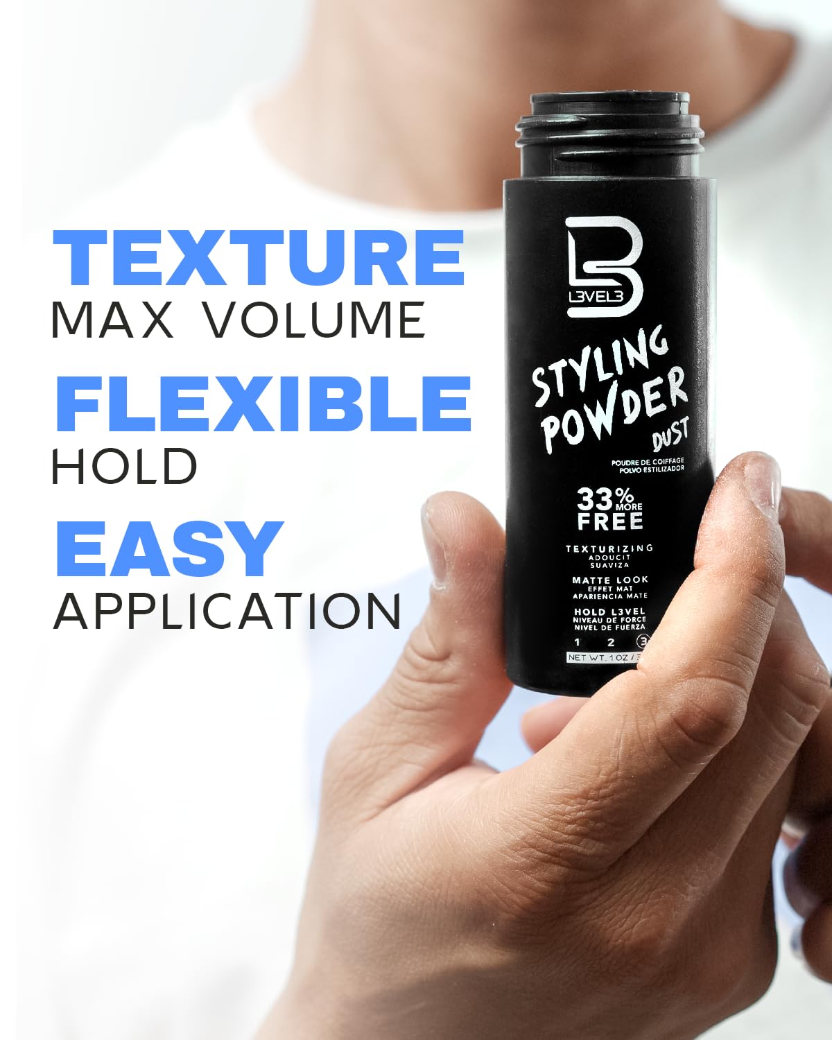 L3 Level 3 Styling Powder - Natural Look Mens Powder - Easy to Apply with No Oil or Greasy Residue (Small - 30 Grams) - Image 4