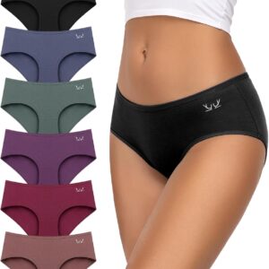 TANSTC Womens Underwear Low Rise Cotton Hipster Panties Soft Stretch Briefs Breathable Ladies Underpants 6 Pack
