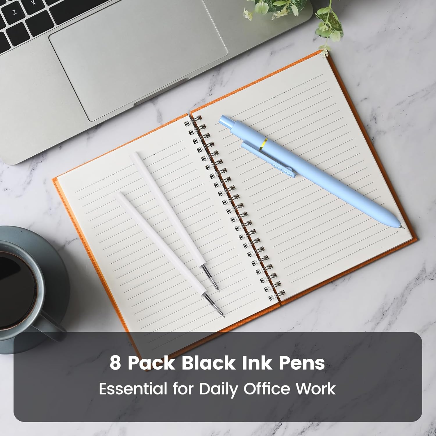 8Pcs Black Gel Pens - 0.7mm Medium Point Black Ink Pens | Smooth Writing - Quick Drying Retractable Pen for Men Women (Morandi - 8Pcs) - Image 8
