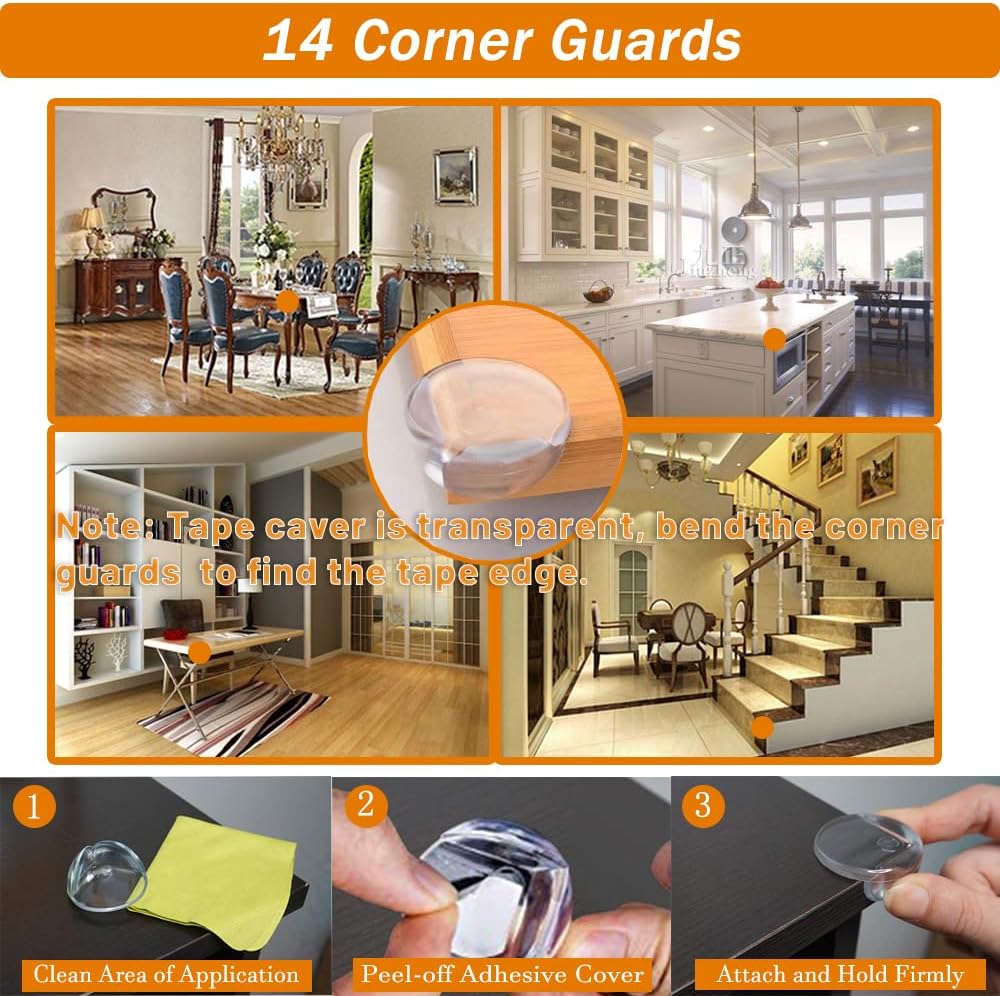 Baby Proofing Kit 60 Packs- Child Proof Essentials Set with Invisible Cabinet & Drawer Locks, Corner Protectors, Furniture Anchors and Outlet Covers Baby Safety Products - Complete House Proof Pack - Image 4