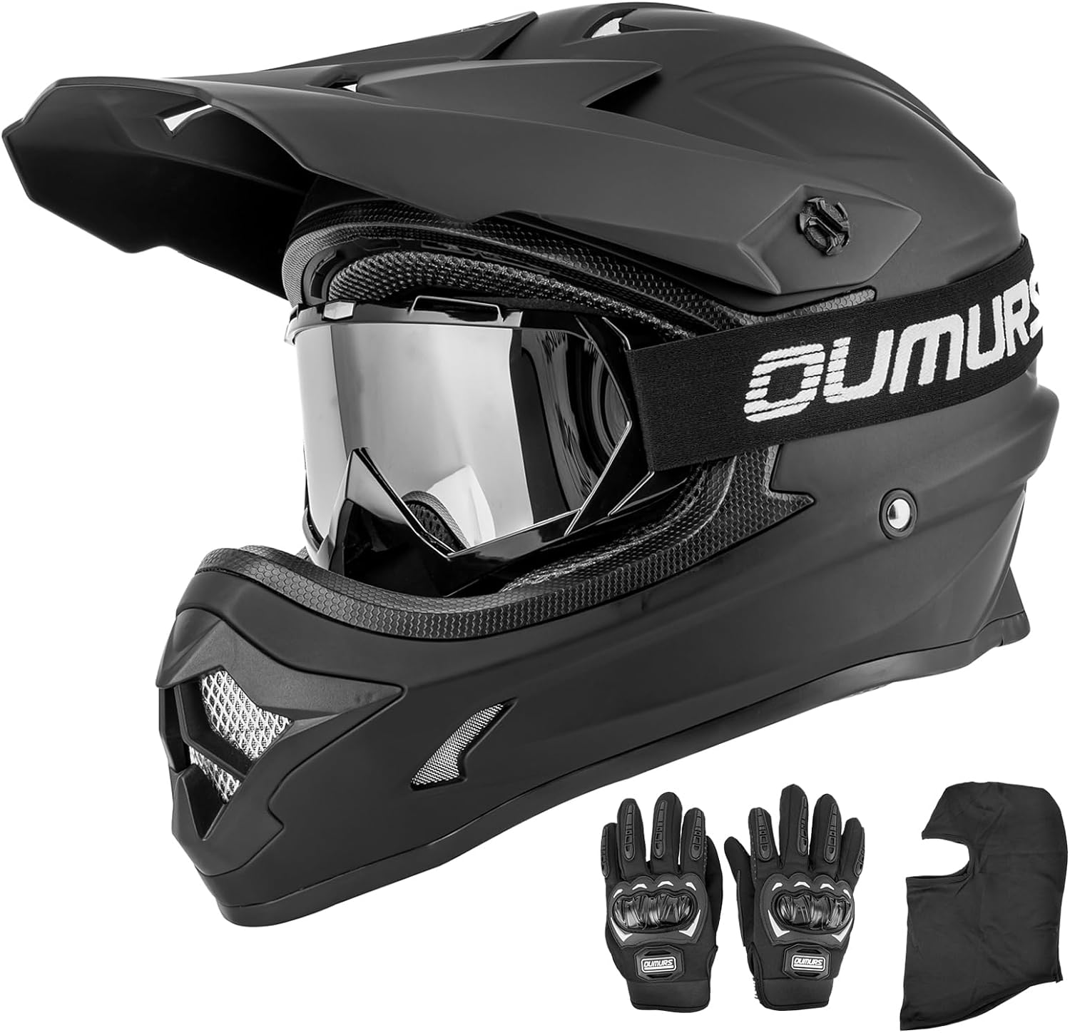 OUMURS Adult ATV Dirt Bike Helmet with Goggles Gloves & Mask Quick Release Buckle Adjustable Sun Visor Motorcycle Adult Helmet Off-Road Motocross Downhill Moped MX for Unisex-Adult OUMURS Adult ATV Dirt Bike Helmet with Goggles Gloves & Mask Quick Release Buckle Adjustable Sun Visor Motorcycle Adult Helmet Off-Road Motocross Downhill Moped MX for Unisex-Adult
