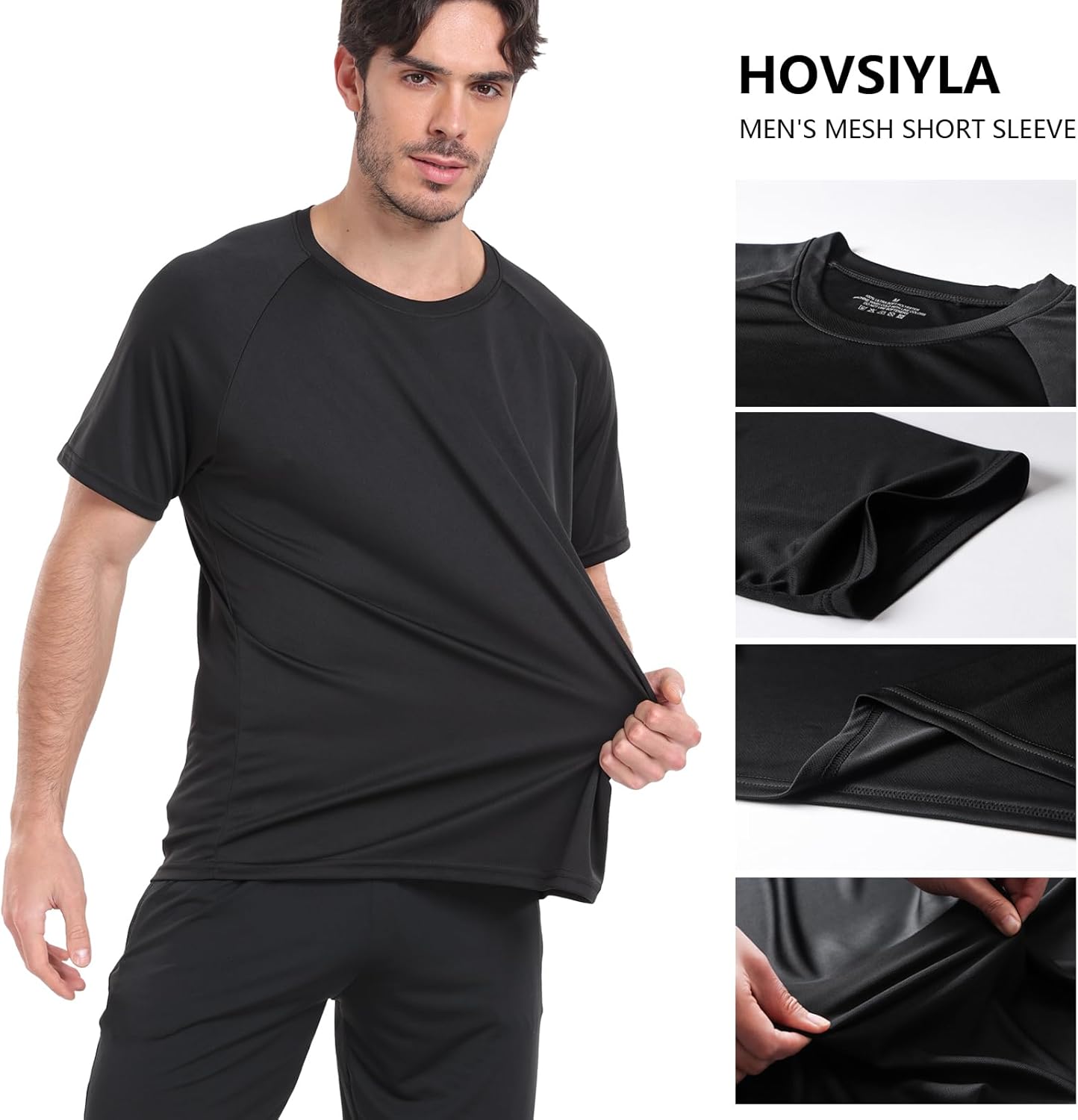 HovSiyla 1/5 Pack Running Shirts Men Sport Tops Dry Fit Gym Wicking Athletic T Shirts Breathable Cool Workout Shirts - Image 3