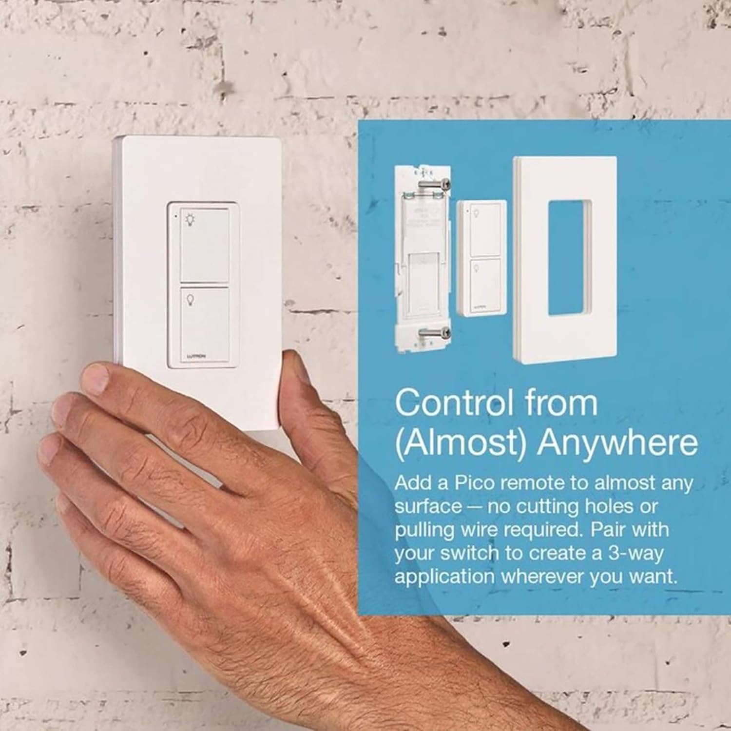 Lutron Caseta Original Smart Light Switch (Lutron Smart Hub Required), for Home, LED Lights, and Fans, 6 Amp, Single-Pole/3-Way, Neutral Required, PD-6ANS-WH, White - Image 4