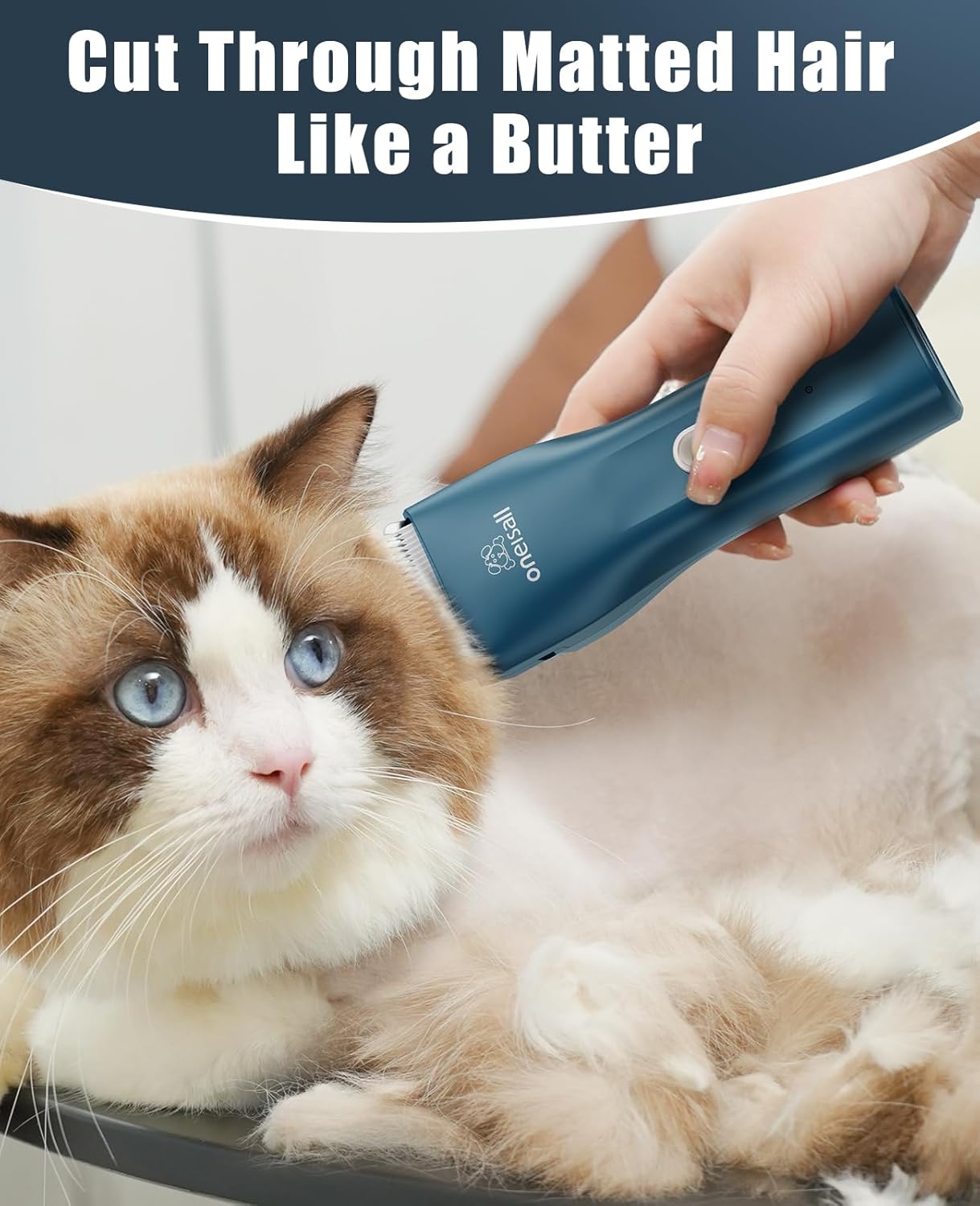 oneisall Pet Clipper for Cat Matted Hair, Pet Shaver for Cats Quiet Pet Clippers Waterproof Cordless Cat Clippers for Matted Long Hair with Storage Bag (Green) - Image 9