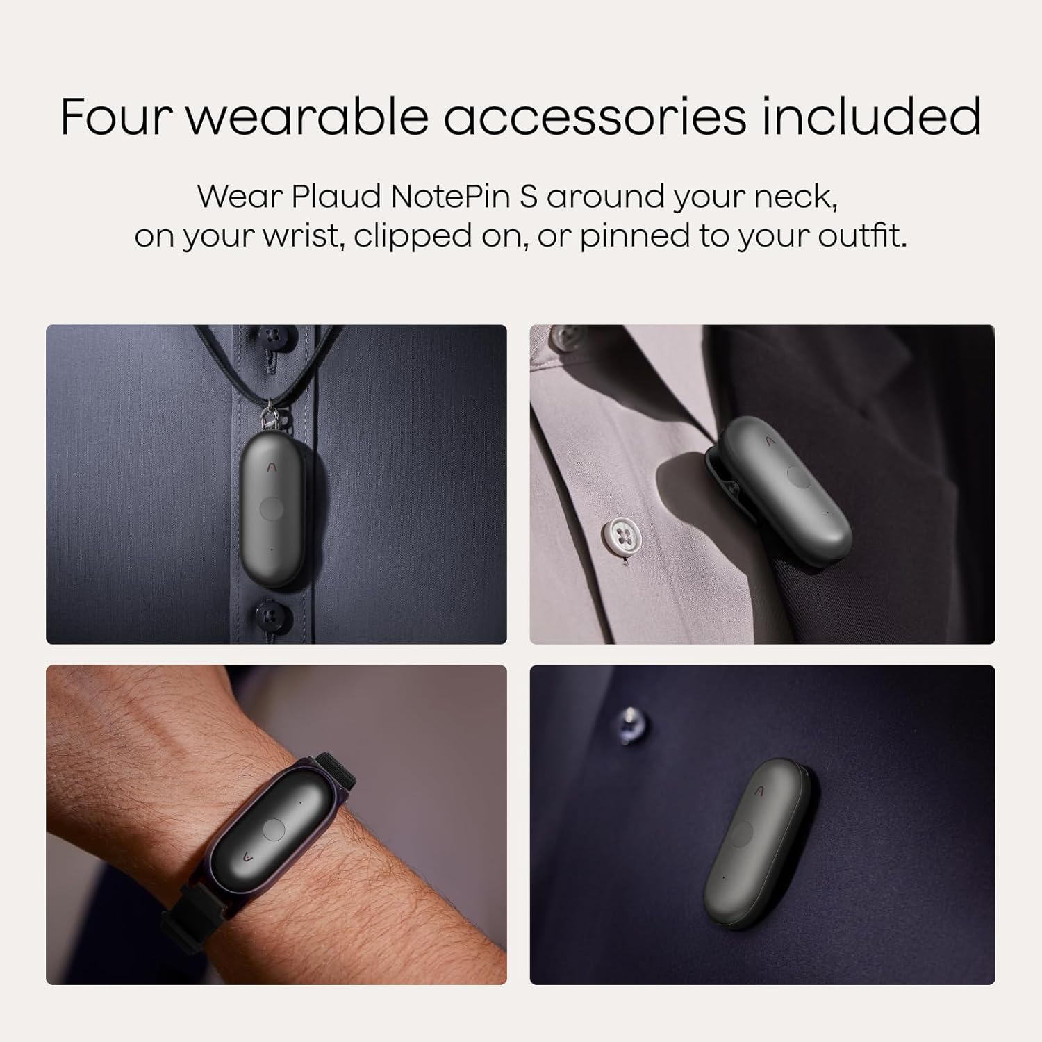 Plaud NotePin S AI Voice Recorder, Wearable AI Notetaker, AI Transcribe & Summarize, Support 112 Languages, 64GB Audio Recorder for Meetings Interviews, Professionals, Teams, with 4 Accessories - Image 3