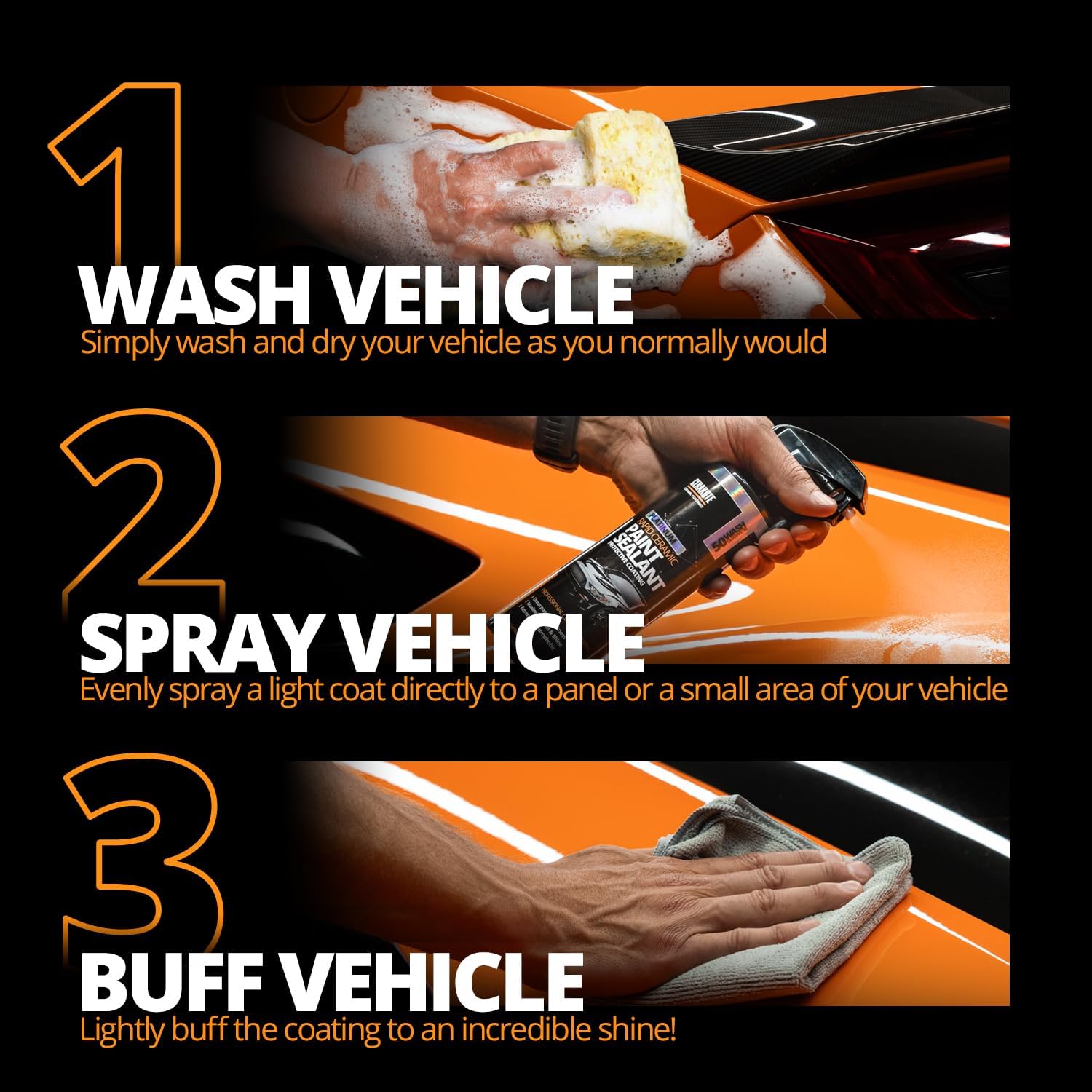 CERAKOTE® Platinum Rapid Ceramic Paint Sealant Spray - 14 oz. - 50 Wash Rating - Maximum Gloss & Shine – Extremely Hydrophobic – Unmatched Slickness - Ceramic Spray Coating - Image 4