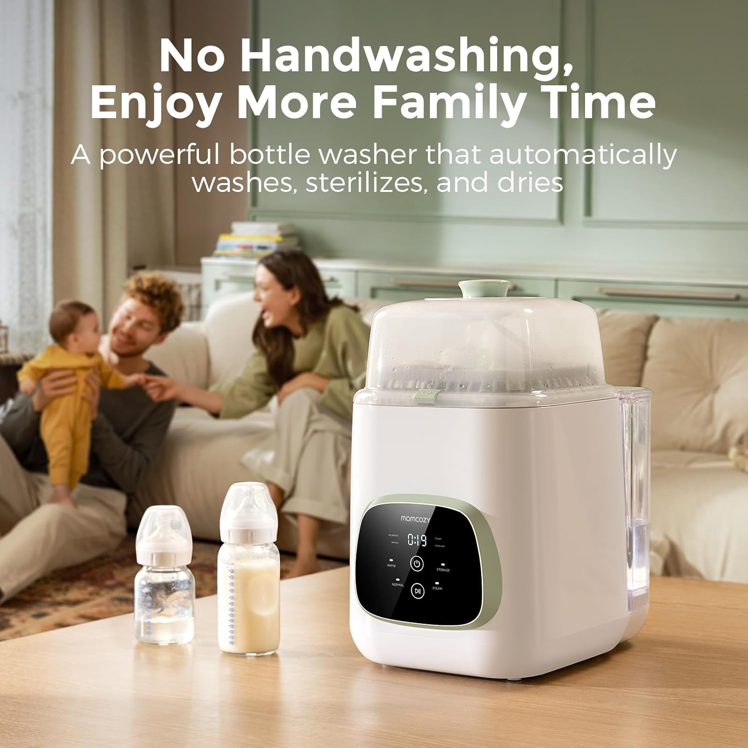 Momcozy KleanPal Pro Baby Bottle Washer, Sterilizer & Dryer - All-in-One Cleaning Machine for Bottles, Pump Parts & Baby Essentials - Time-Saving & Effortless Care - Image 2