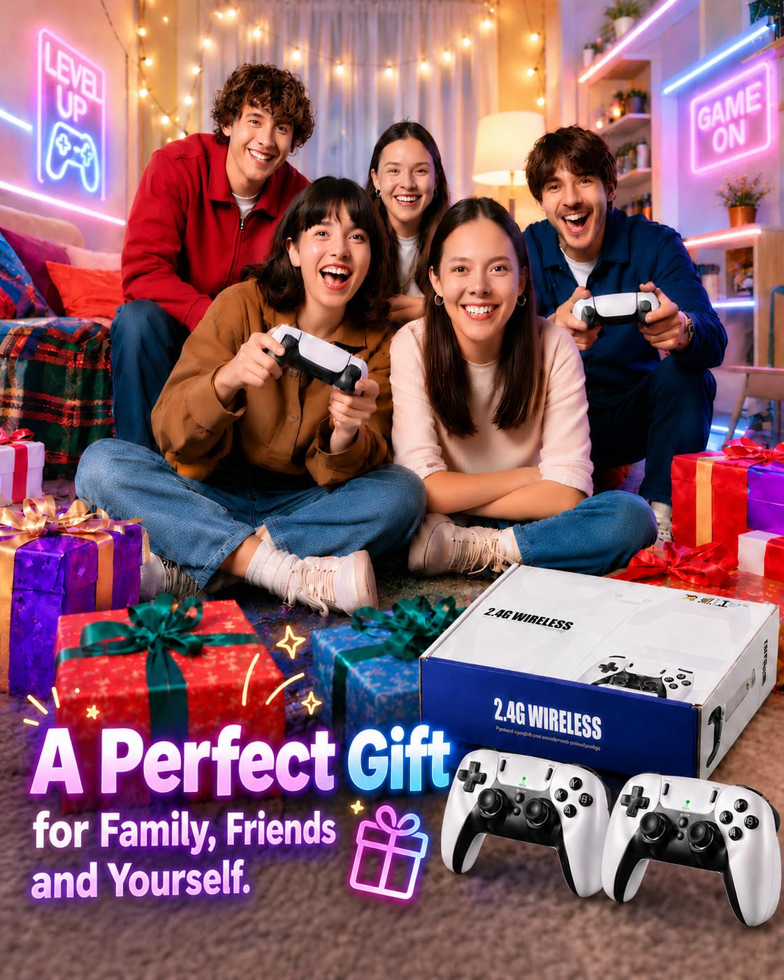 2026 Upgraded Retro Gaming Console, 4K HDMI Plug and Play TV Gaming System with 40000+ Built-in Video Games, 128GB TF Card, 23 Emulators, 2 Wireless Controllers for Family Entertainment - Image 8