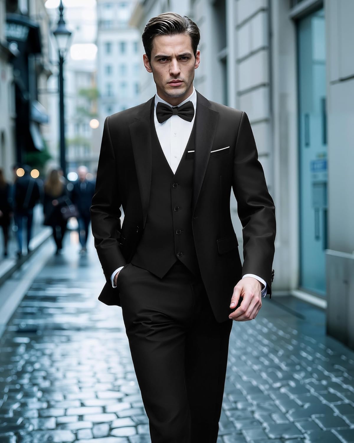 MAGE MALE Men's 3 Pieces Suit Elegant Solid One Button Slim Fit Single Breasted Party Blazer Vest Pants Set - Image 7
