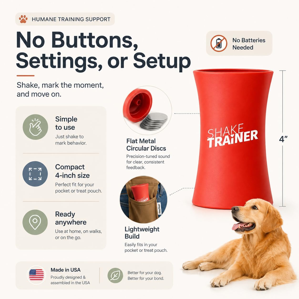 ShakeTrainer - The Original Humane Dog Training Kit with Instructional Video, Dog Training & Behavior Kit for Barking, Jumping & All Bad Habits Without Shocking or Spraying, Easy to Use, Made in USA - Image 8