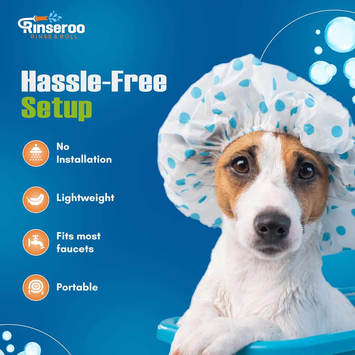 Rinseroo Slip-On Bathtub Faucet Sprayer Attachment. Ultra-Flex Dog Shower Hose Adapter Portable Hose Attachment with Sprayer Pet Showerhead Attach Tub Spout 5 Foot Hose. No Install for Speedy Washing - Image 8