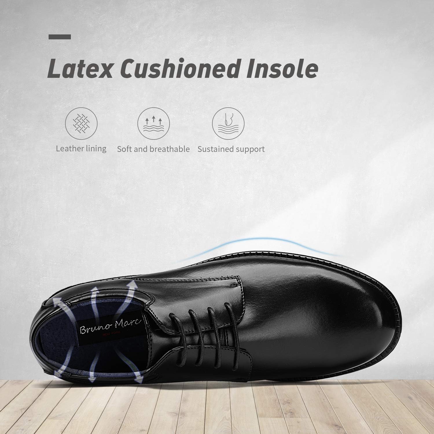 Bruno Marc Men's Business Shoes Derby Lace-Up Shoes Suit Shoes Leather with Oxford Lining - Image 5