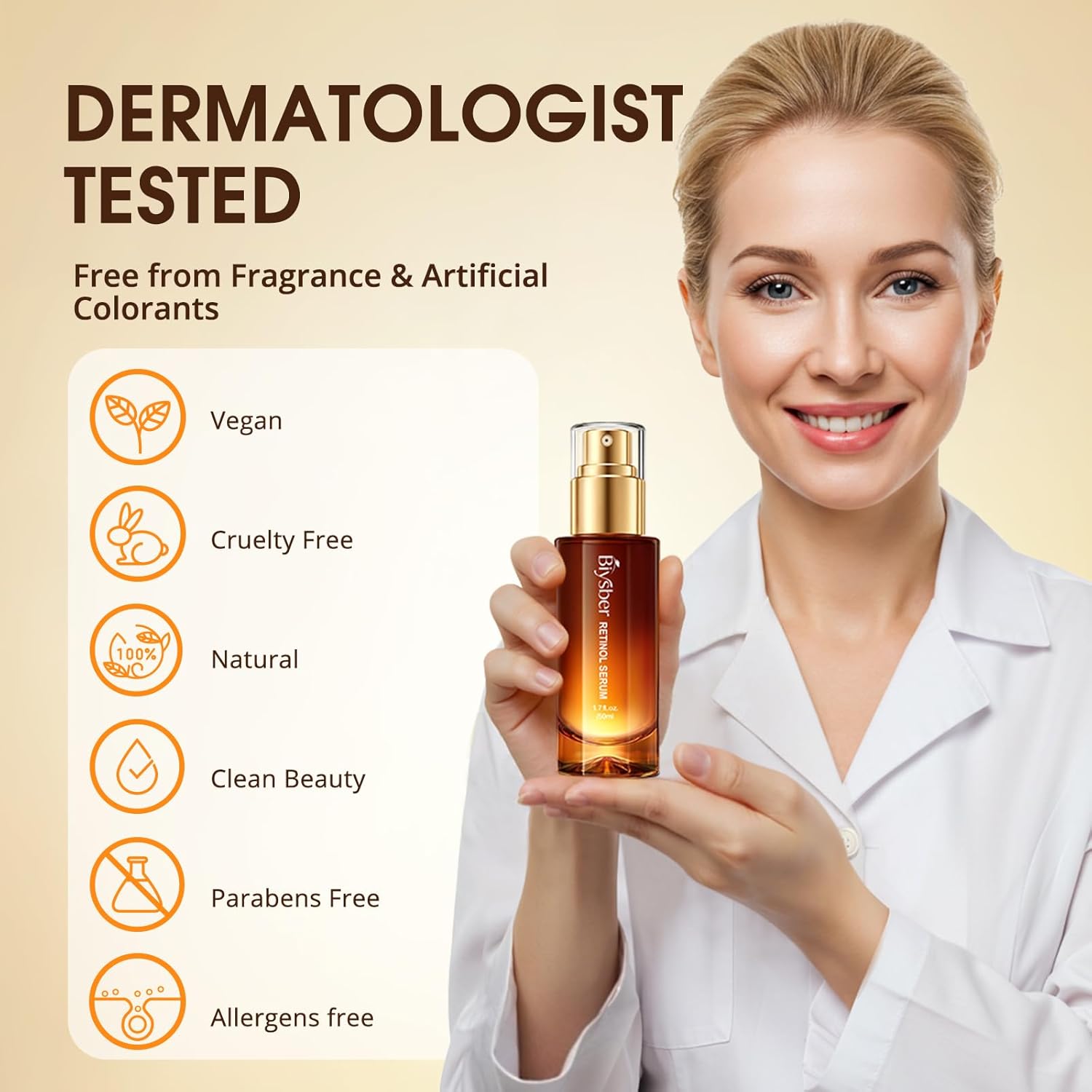 Retinol Collagen Serum for Face: Anti Aging &Anti Wrinkle Repair Peptide Serum with Hyaluronic Acid Boost Hydration-Day/Night Facial Firming Lifting Neck Plump Skin Care for Women/Men(1.70 Fl Oz) - Image 4