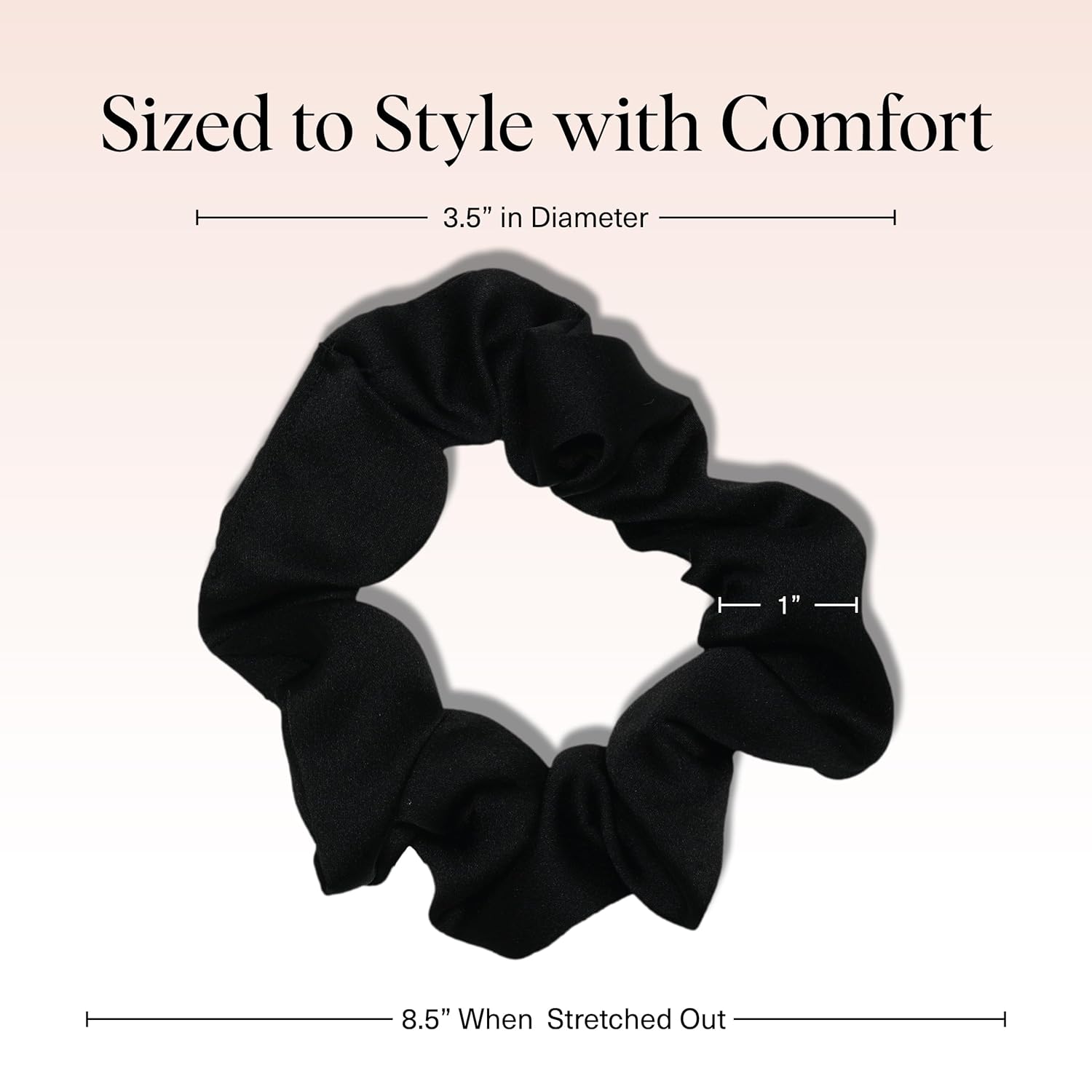 Kitsch Satin Scrunchies for Women - No Crease, Frizz Control | Softer Than Silk Scrunchies Gentle On Hair Scrunchies for All Hair Types | Stylish Hair Accessories College Essentials - Black, 5pcs - Image 2