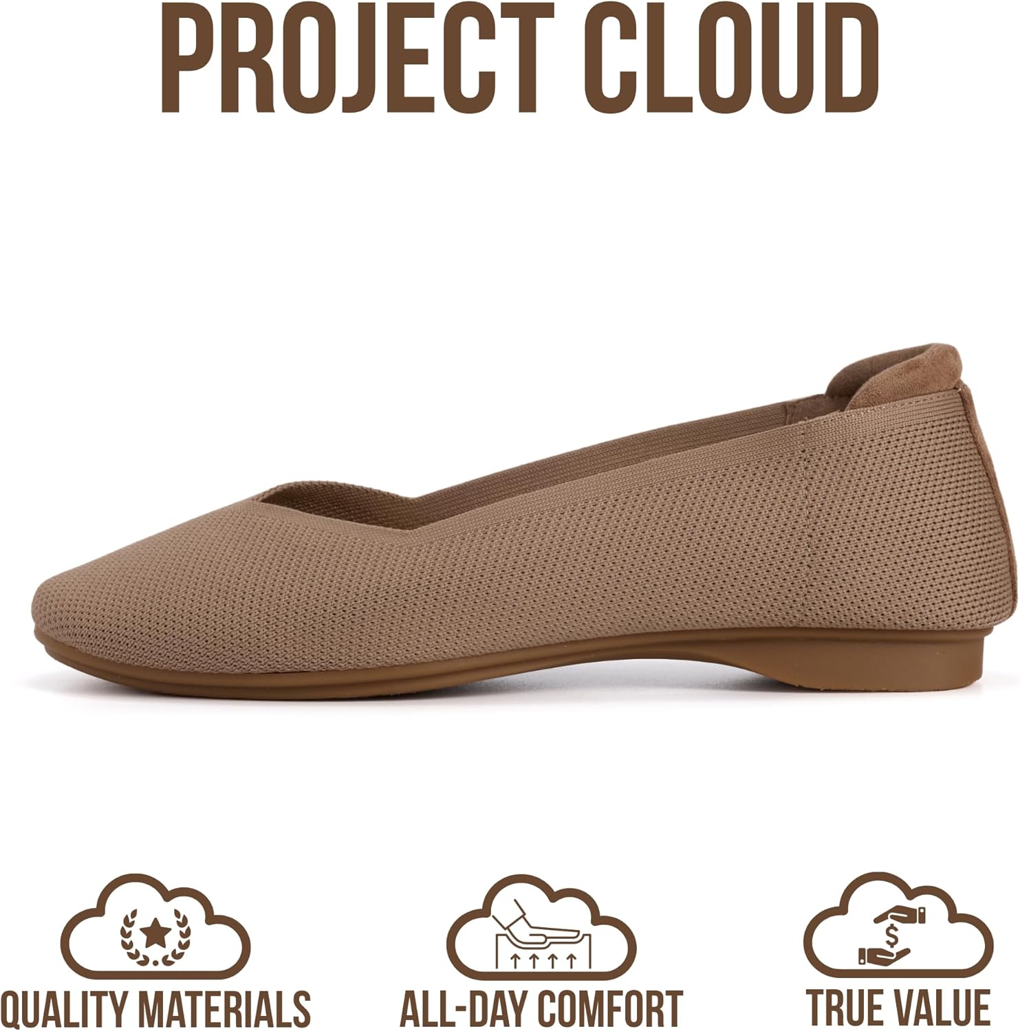 Project Cloud Womens Flats - Memory Foam Insole Ballet Flats for Women Footwear - Non Slip and Lightweight Comfortable Shoes for Women 2026 (Prospect) - Image 3