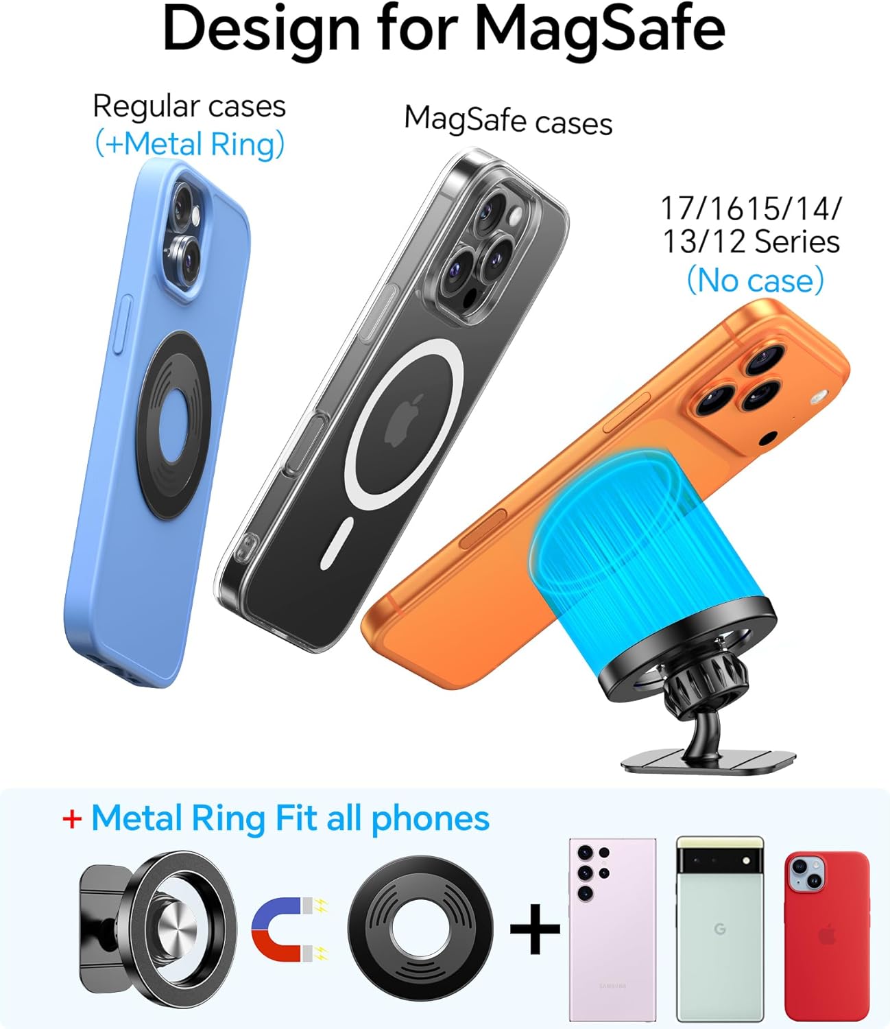Kaistyle for Magsafe Car Mount【Strong Magnets】Magnetic Phone Holder for Car Phone Holder Mount Dash Mounted Holders Phone Holders for Your Car Accessories for Women Men for iPhone 17 Pro Max 16 15 14 - Image 7