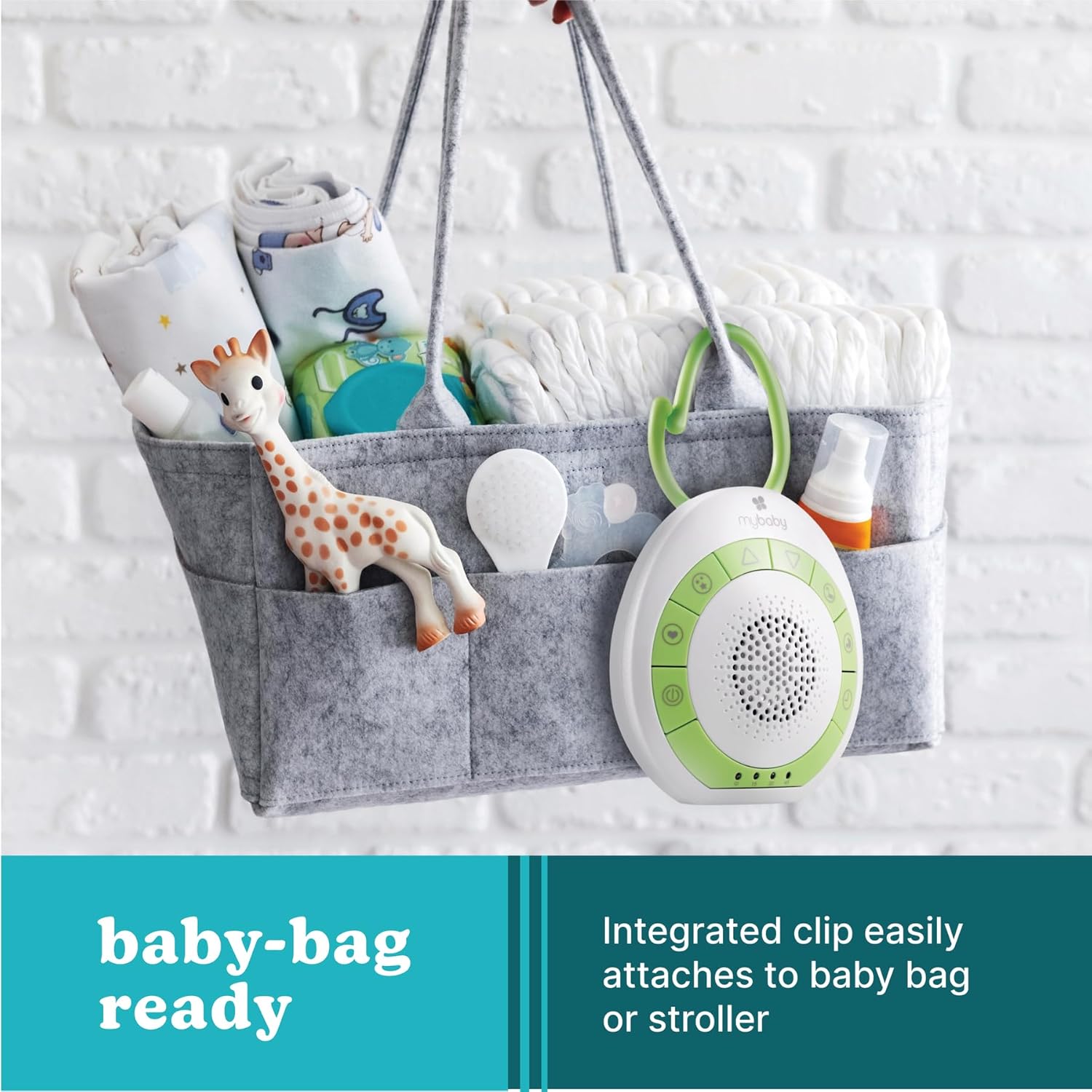 MyBaby Sound Machine, White Noise for Baby, Travel, Nursery and On The Go, 4 Soothing Sounds, Integrated Clip, Small and Lightweight, Great for Registry Gift - Image 6