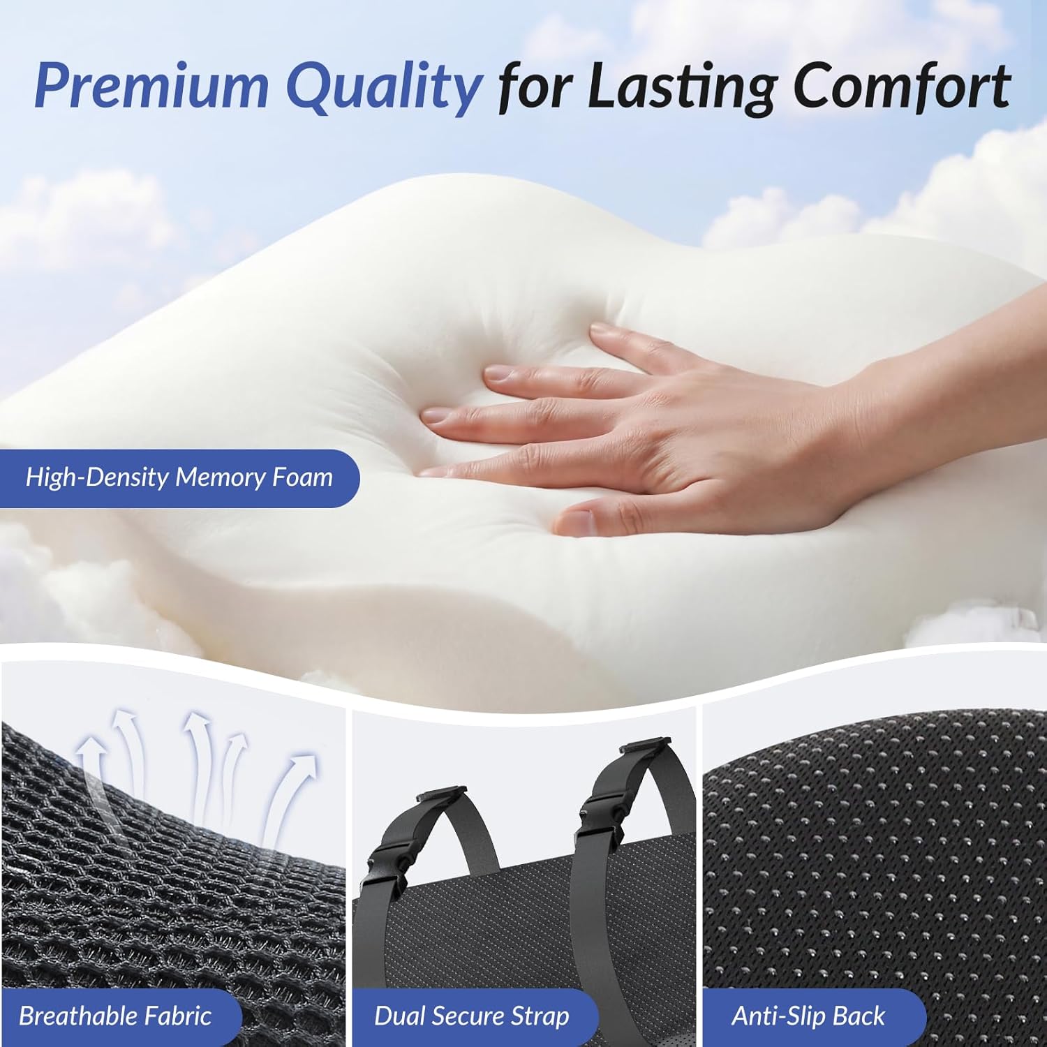 ZIKEE Adjustable Lumbar Support Pillow for Office Chair with Sliding Design for Precise Pain Relief & Support, Ergonomic Lumbar Pillow Improves Posture, Back Support Pillow for Office, Car, Home - Image 6