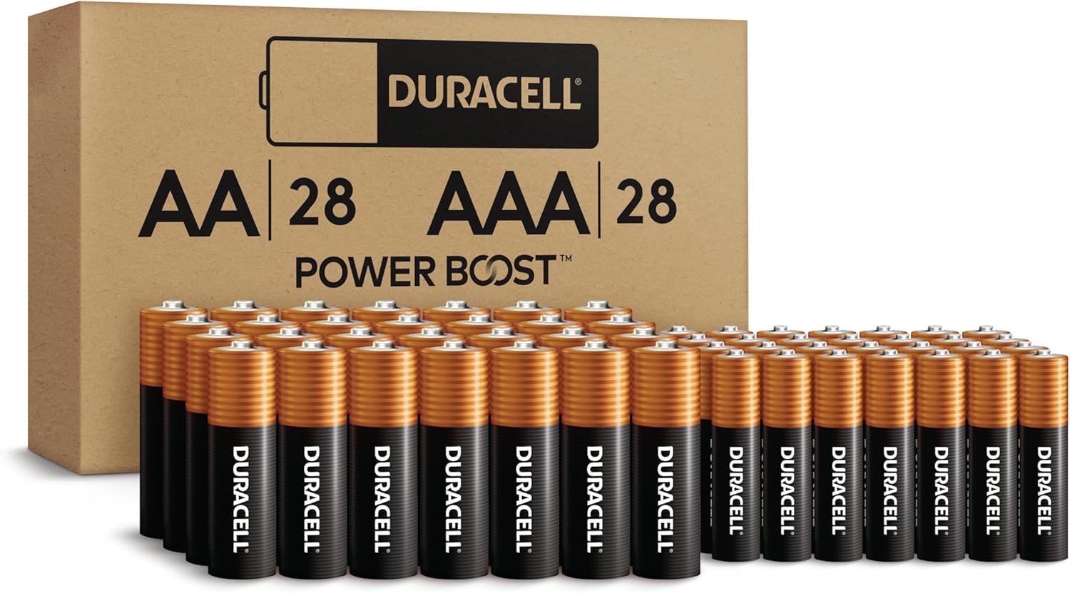 Duracell Coppertop AA + AAA Batteries, 56 Count (Pack of 1), Re-closable for Quick Access and Organized Storage, Includes 28 Double A and 28 Triple A Batteries - Image 2