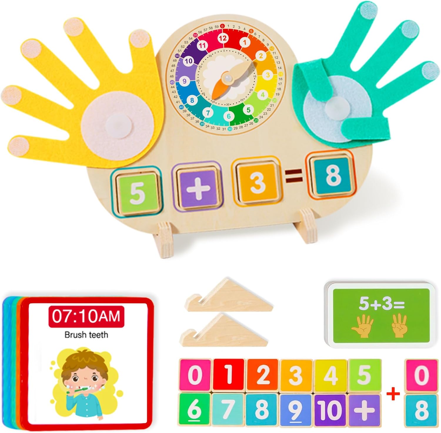 2-in-1 Math Manipulatives Number Counting Blocks Toys & Teaching Clock, Preschool Learning Activities for Toddlers 2-4, Educational Montessori Toys for 3 4 5 Year Old Boys Girls Birthday Gift 2-in-1 Math Manipulatives Number Counting Blocks Toys & Teaching Clock, Preschool Learning Activities for Toddlers 2-4, Educational Montessori Toys for 3 4 5 Year Old Boys Girls Birthday Gift