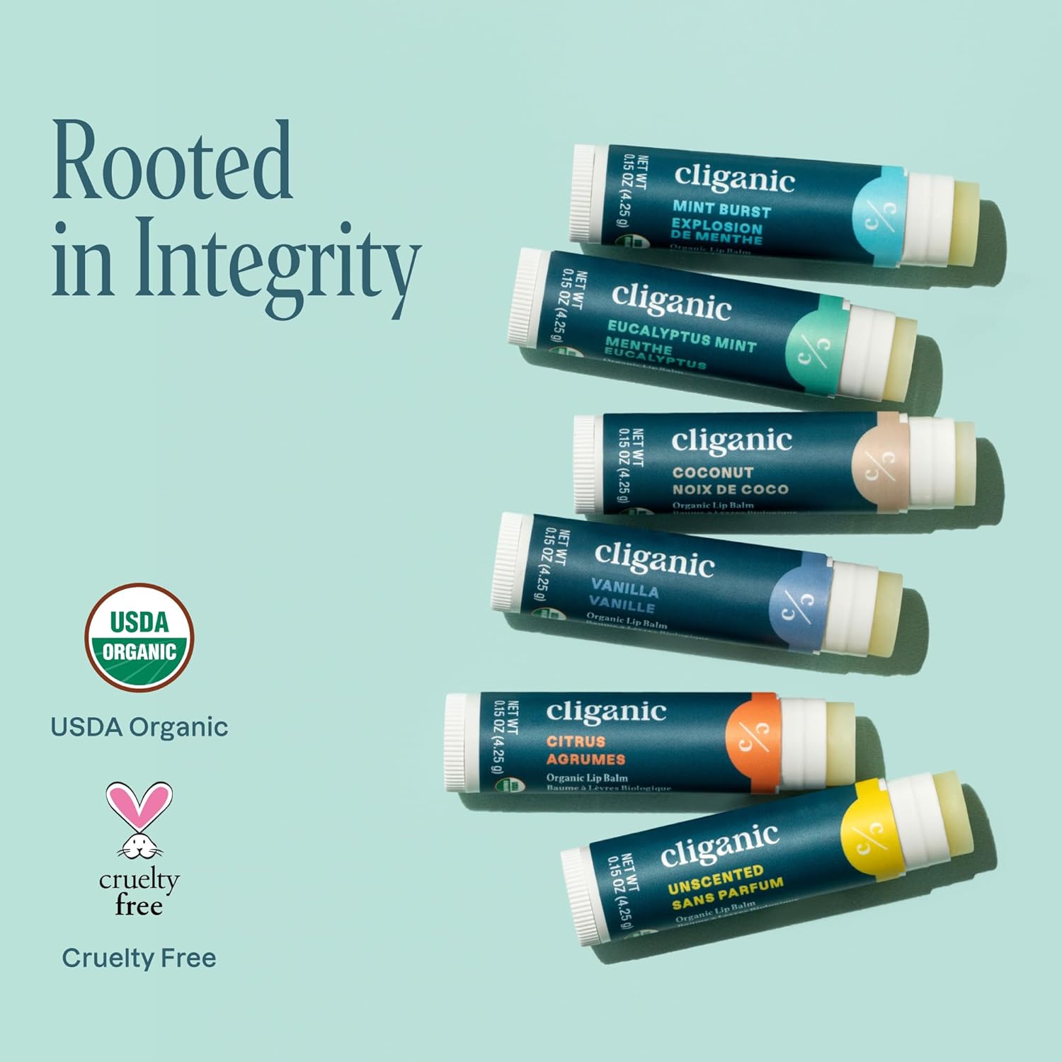 Cliganic Organic Lip Balm Set (6 Flavors) - 100% Natural Hydrating, Moisturizing for Dry Cracked Lips, Stocking Stuffer Gift for Men & Women - Image 6