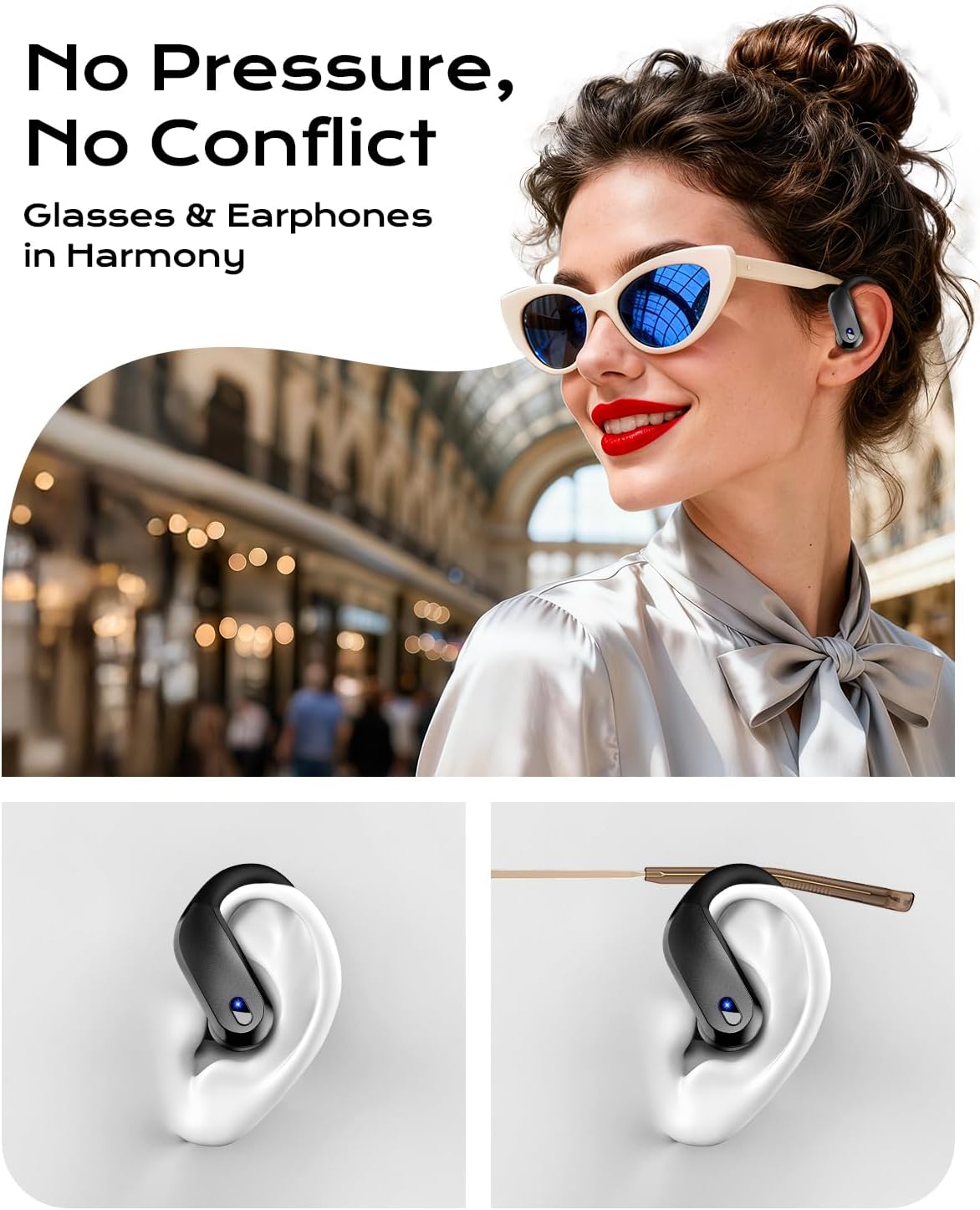 Wireless Earbuds,Bluetooth 5.4 Ear buds,Sport Headphones with Earhooks,IPX7 Waterproof Bluetooth Headphones,80H Playtime Earbuds,Weight 7.8g,Noise Cancelling Mic for Earphones Running & Workout-Black - Image 5