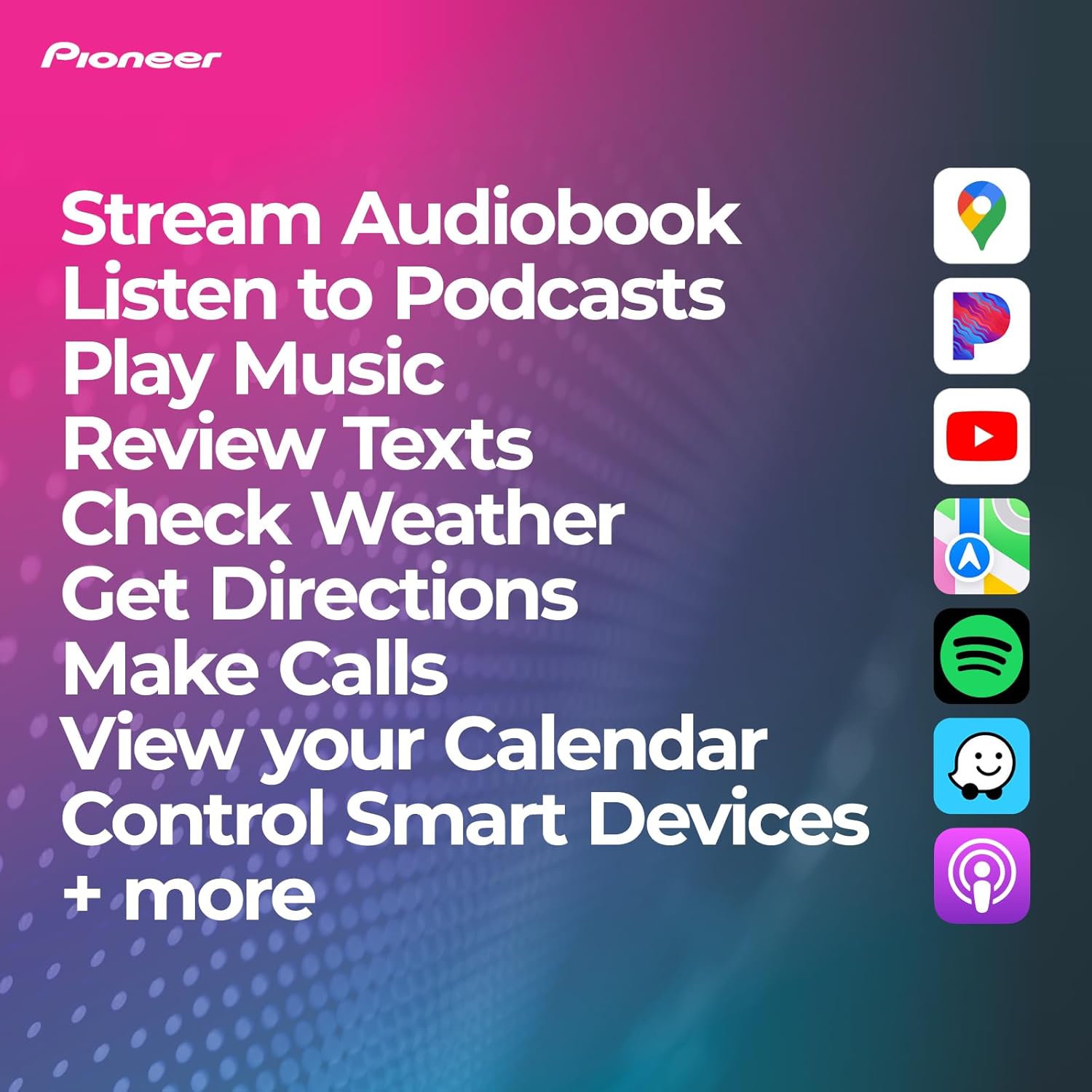 Pioneer DMH-W2770NEX 6.8" Capacitive Touchscreen, Double Din – Wireless & Wired Apple CarPlay & Android Auto, Bluetooth, Backup Camera, FLAC, Short Chassis, HD Radio - Image 5