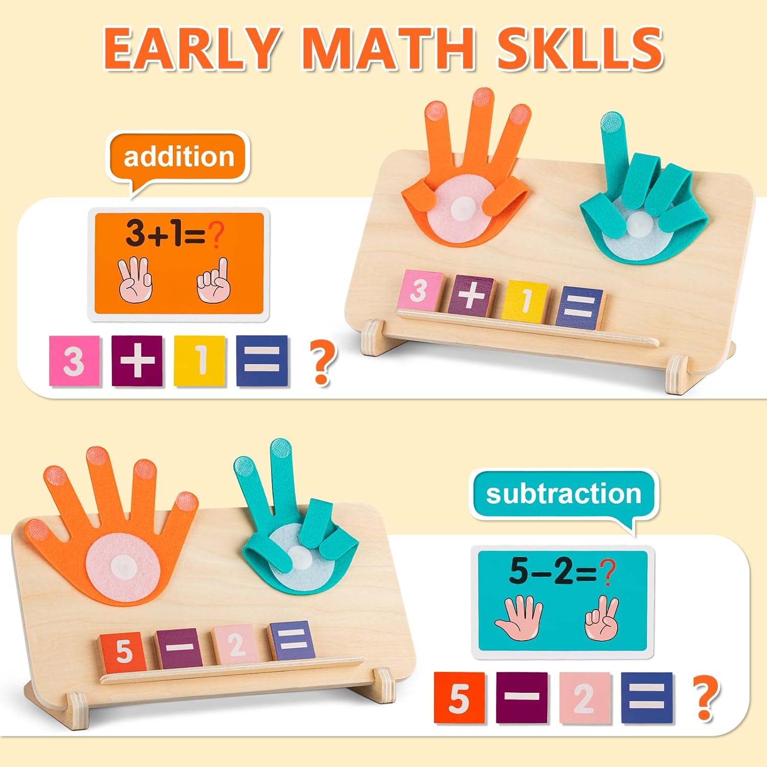 GUEETIC® Preschool Learning Toys for Toddlers 3-4, Educational Math manipulatives Number Counting Blocks for Kids, Montessori Toys for 3-5 Year Old Boys Girls Birthday Gifts - Image 3